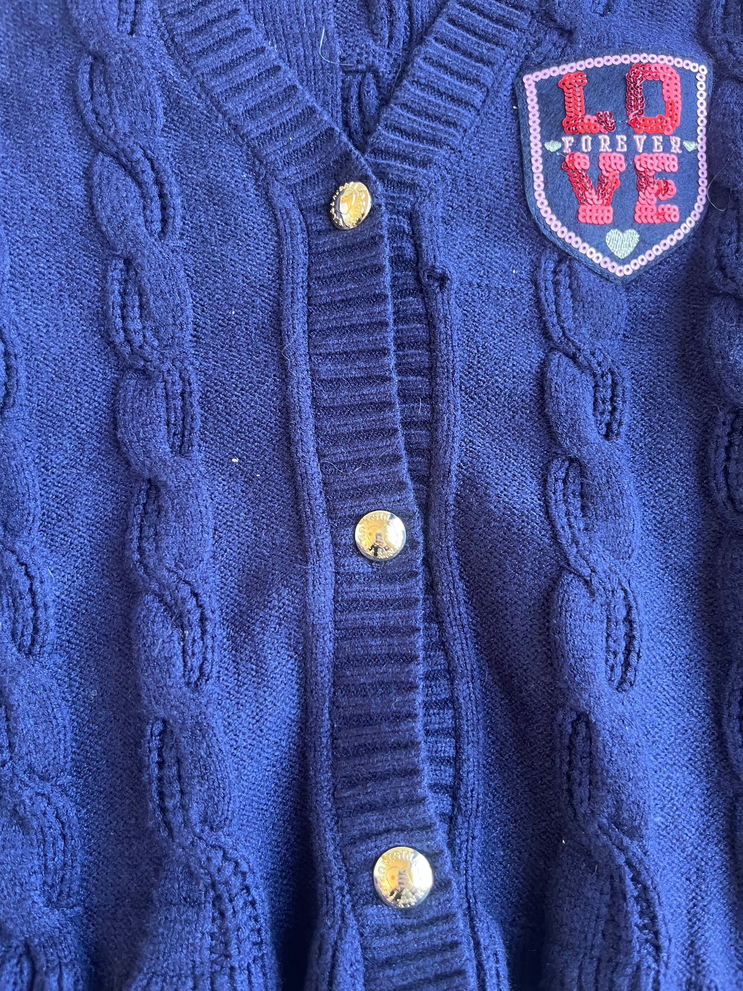 Cardigan bleu en maille chic Original Marines - 7/8 ans