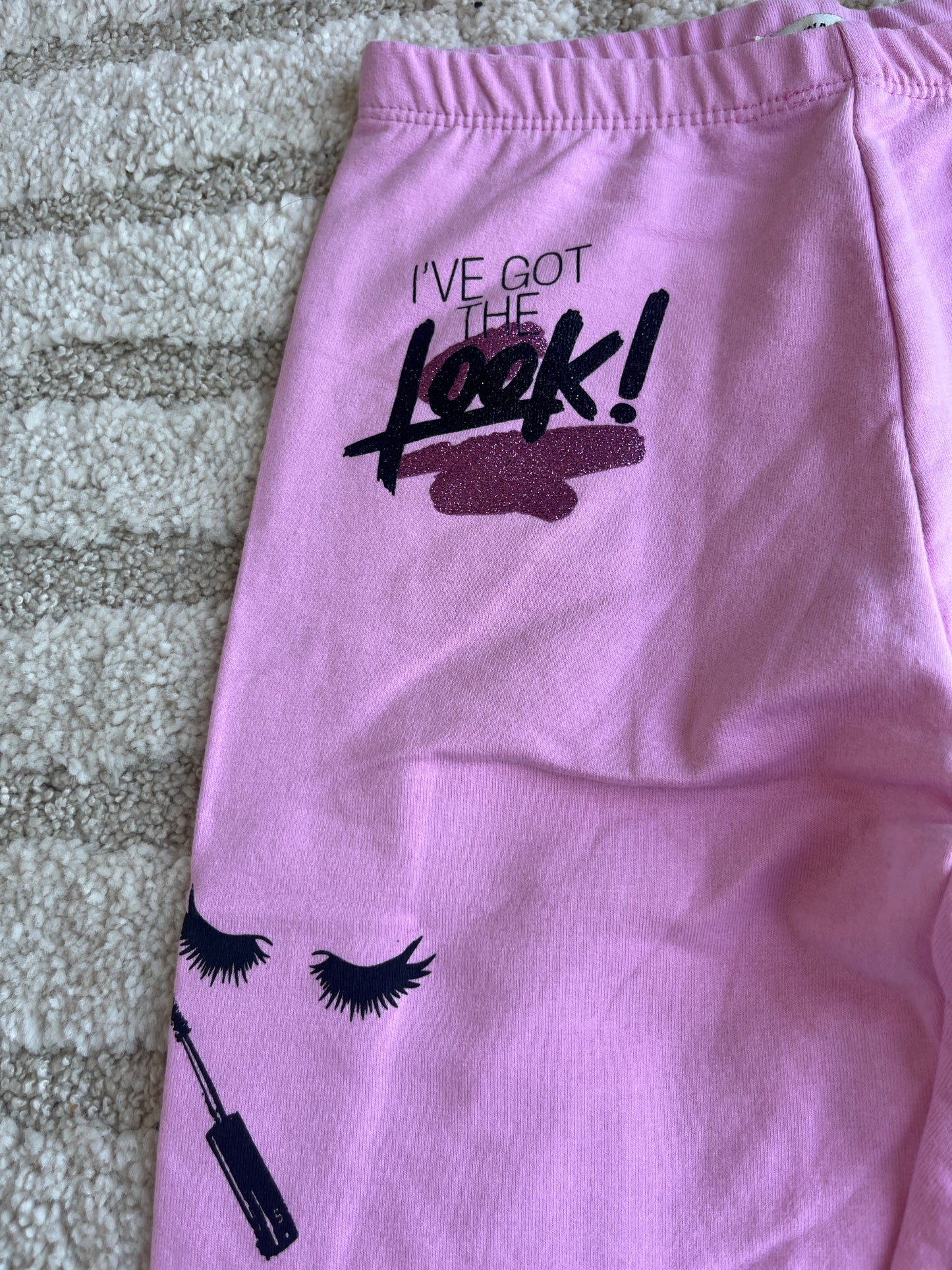 Legging rose avec patch thème maquillage - 7/8 ans