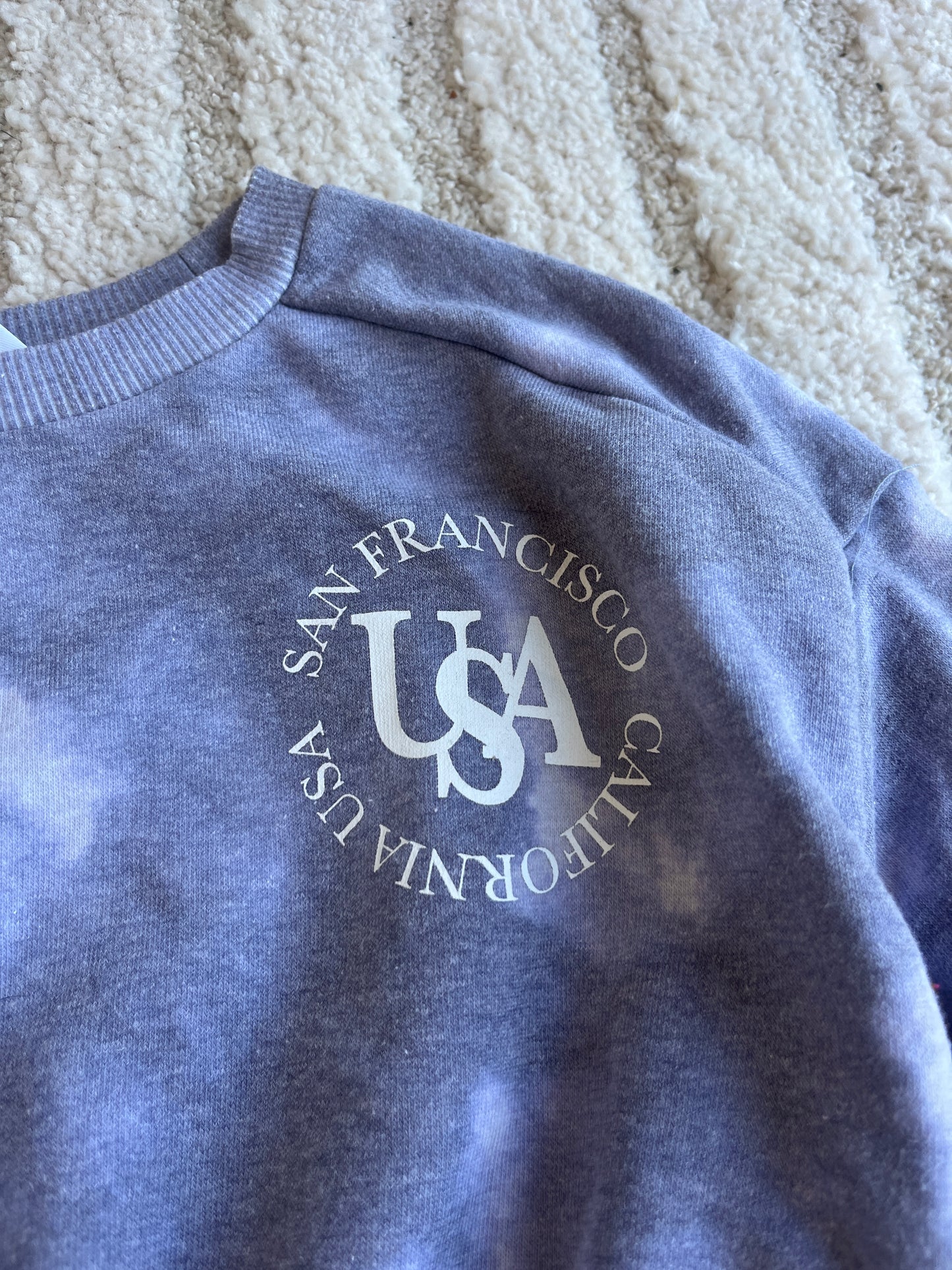 Sweat court bleu « San Francisco California USA » - 7/8 ans (128 cm)