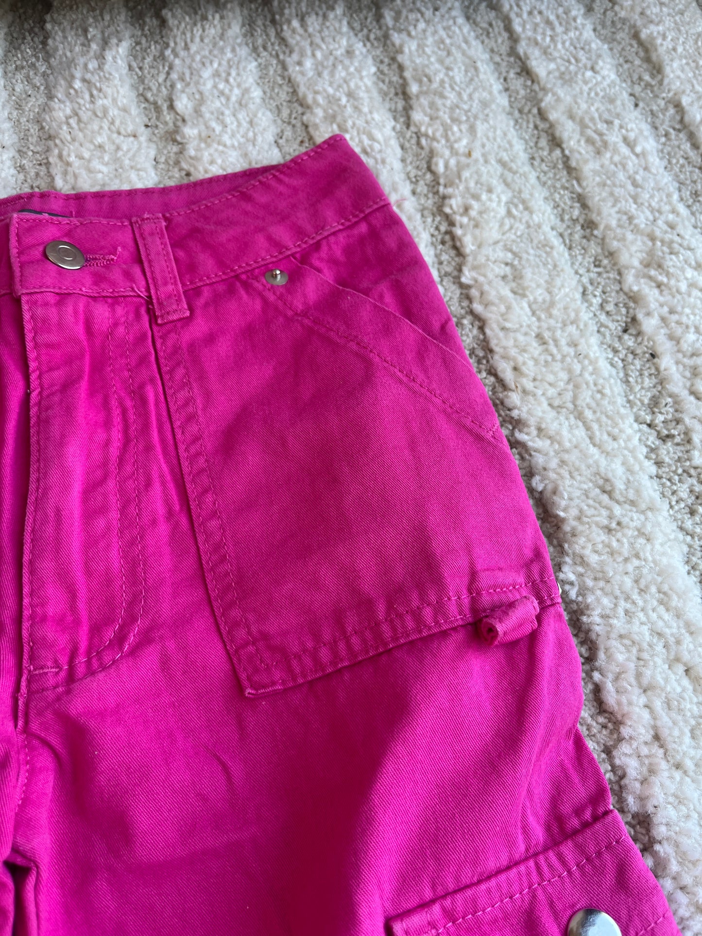 Jean large type cargo fuchsia - 7/8 ans (128 cm)