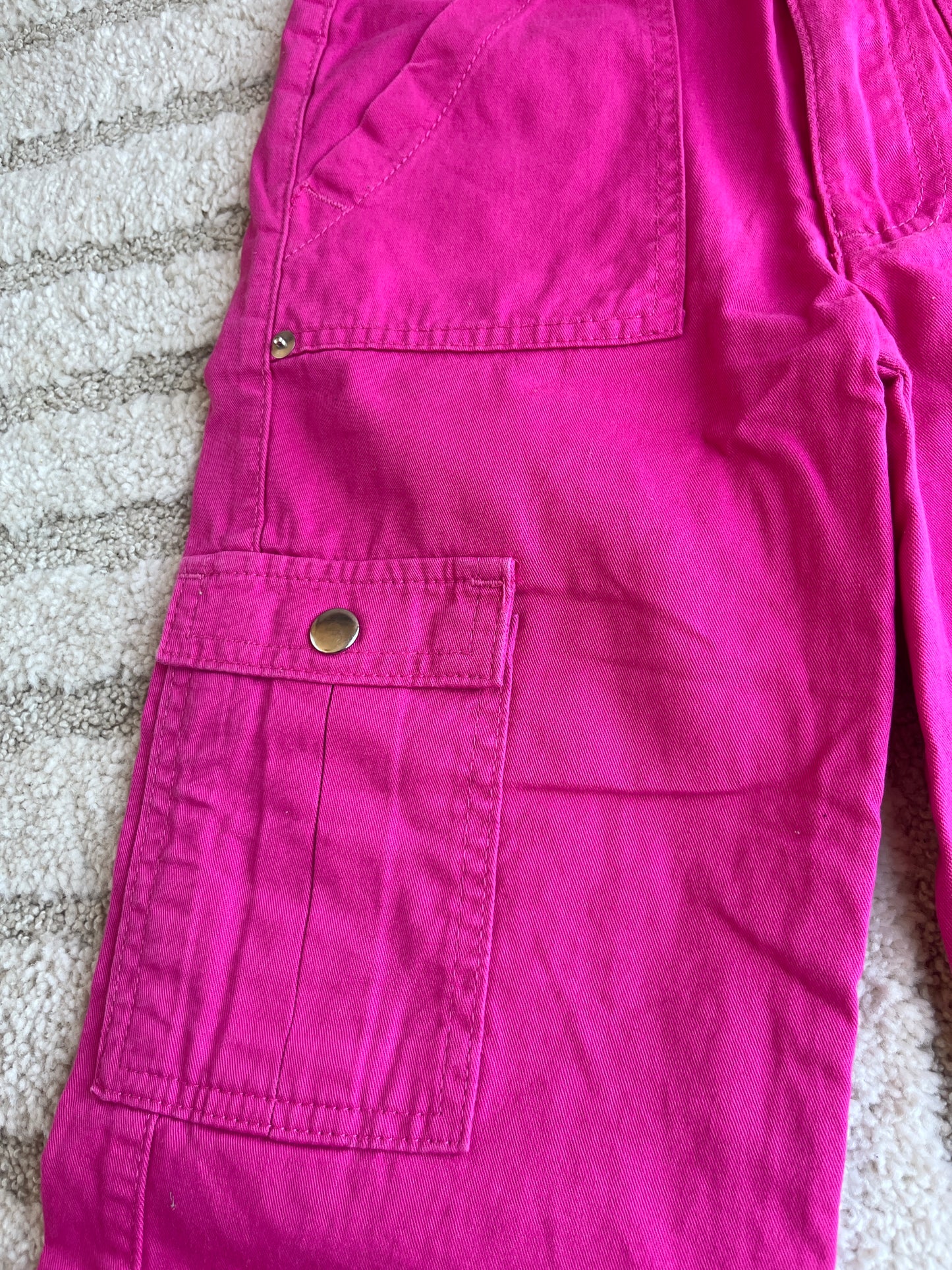 Jean large type cargo fuchsia - 7/8 ans (128 cm)