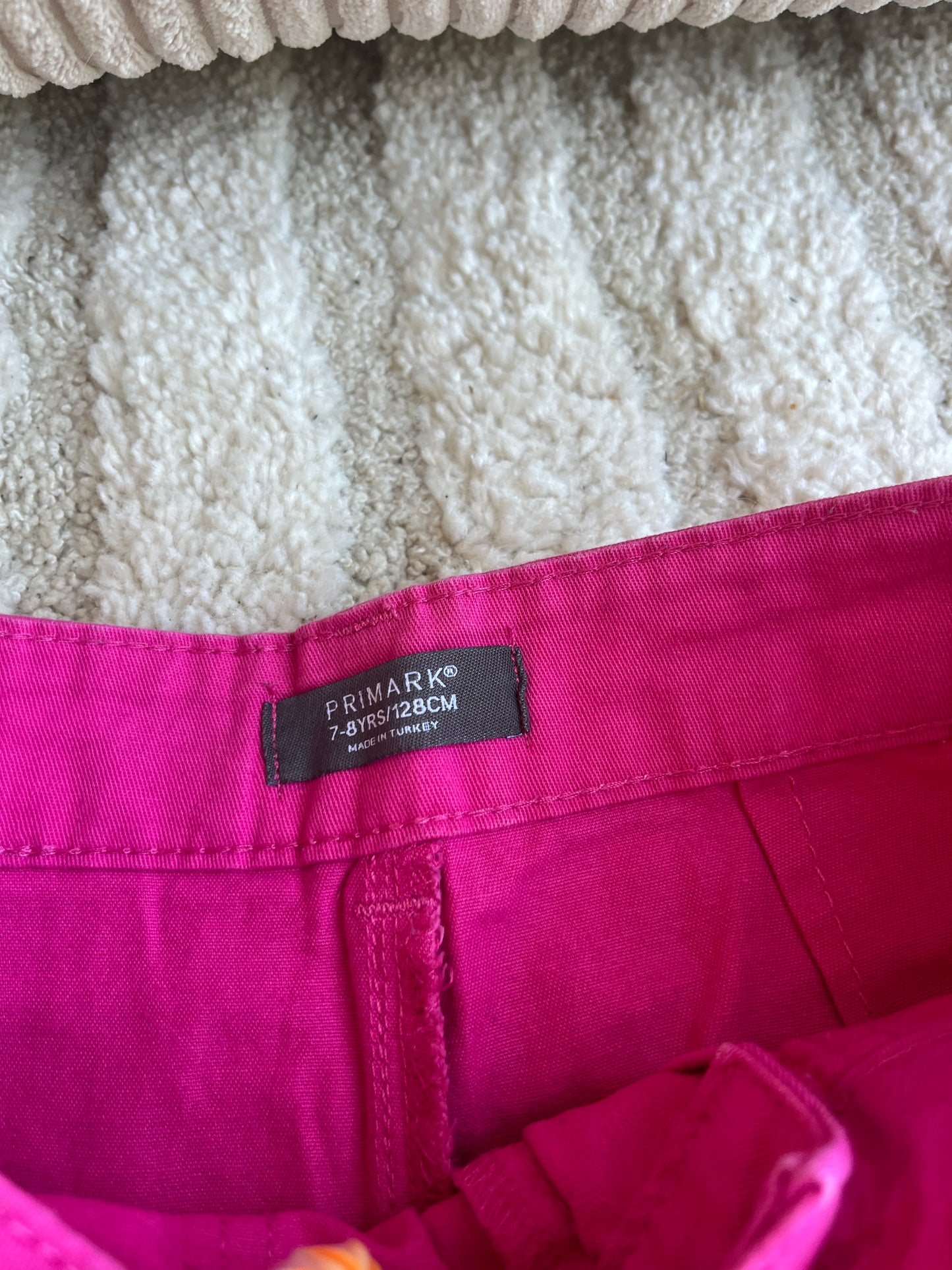 Jean large type cargo fuchsia - 7/8 ans (128 cm)