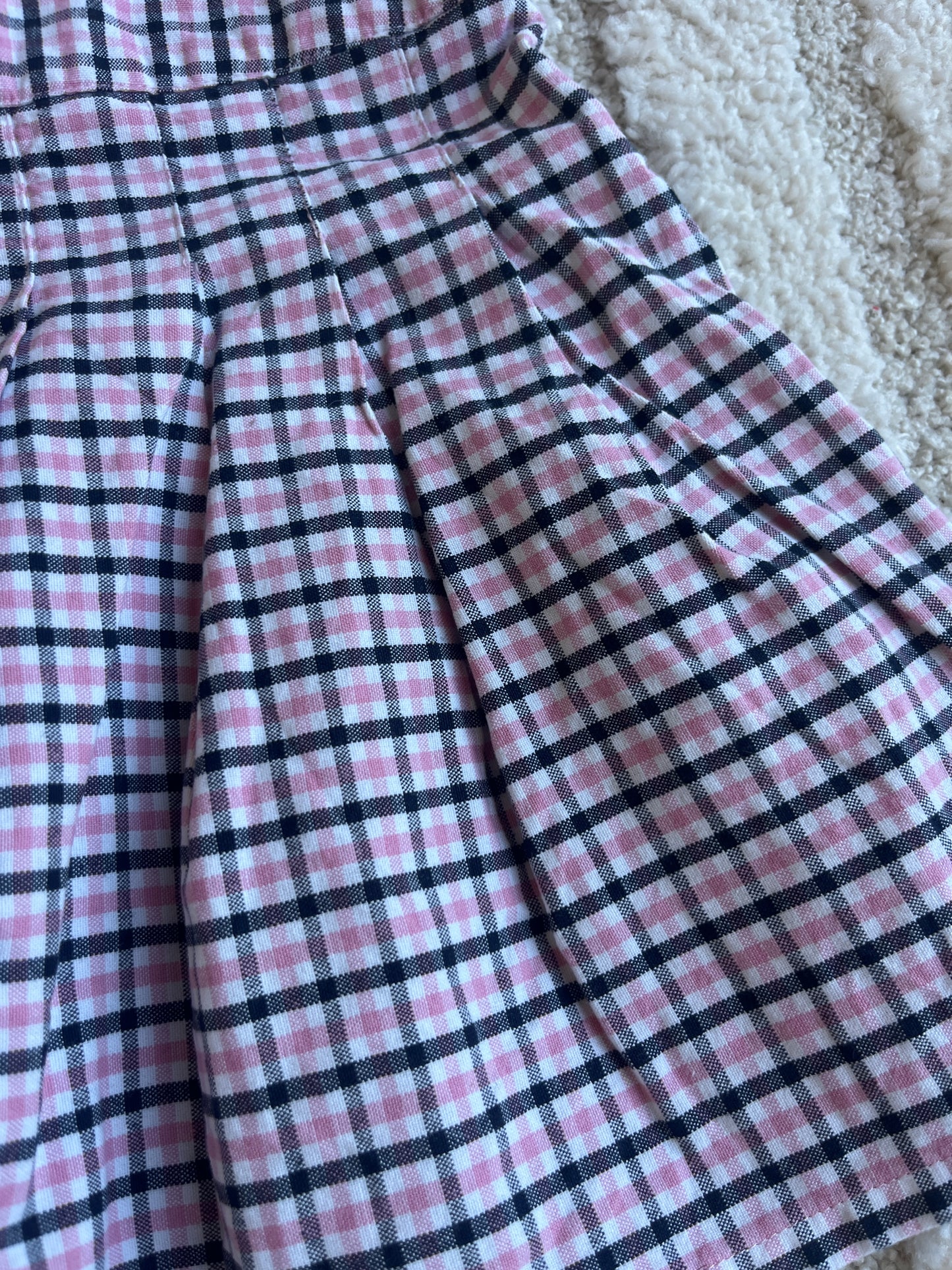 Jupe écolière à carreaux rose - 7/8 ans (128 cm)