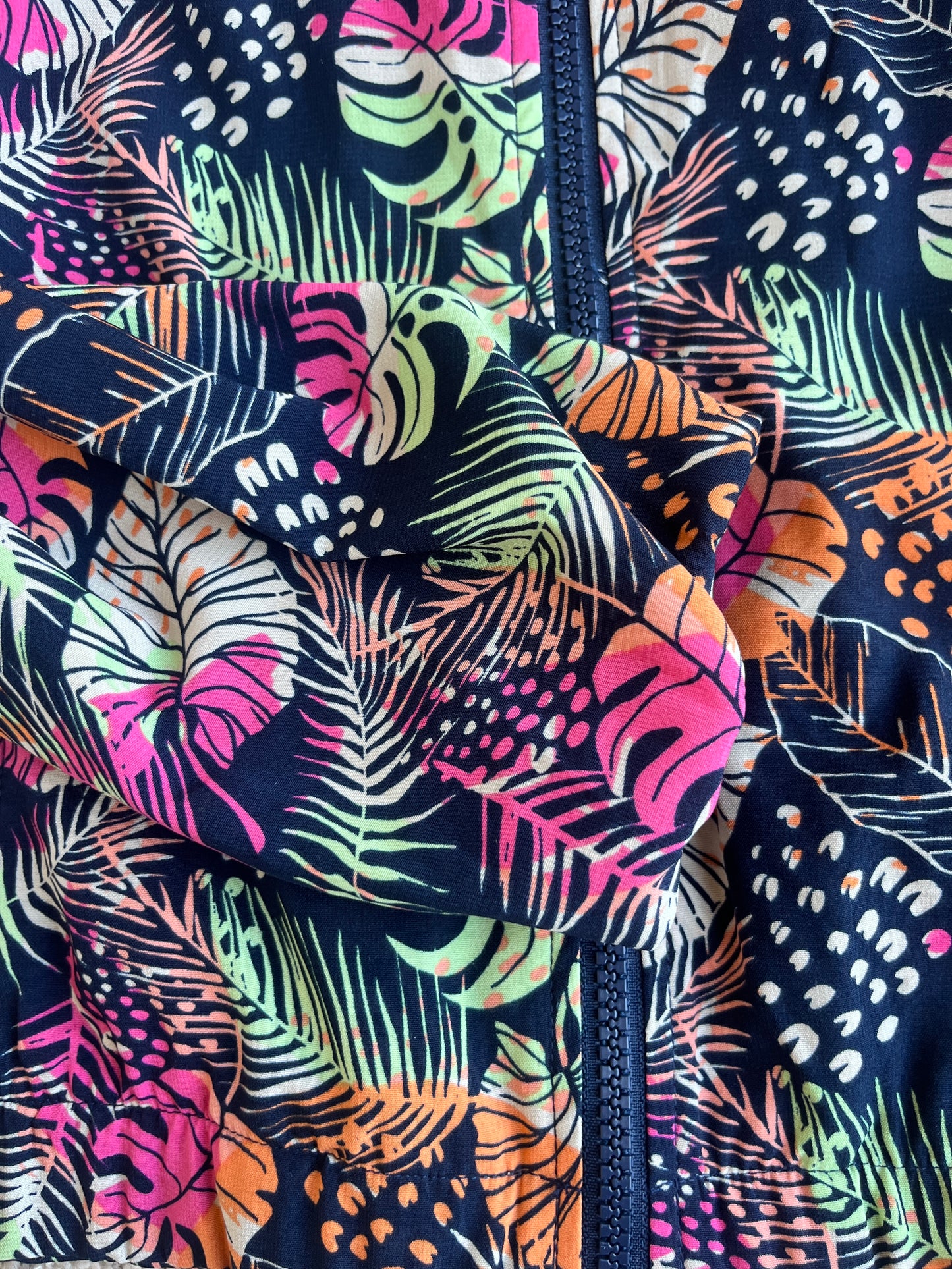 Veste légère à zip motifs feuilles colorées - 7/8 ans (122/128 cm)