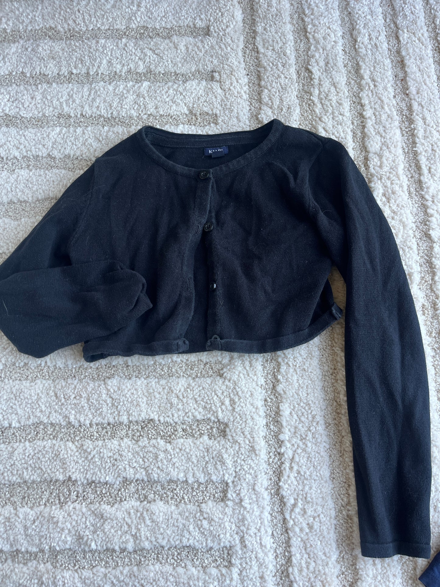 Boléro en tissu à manches longues noir - 8 ans