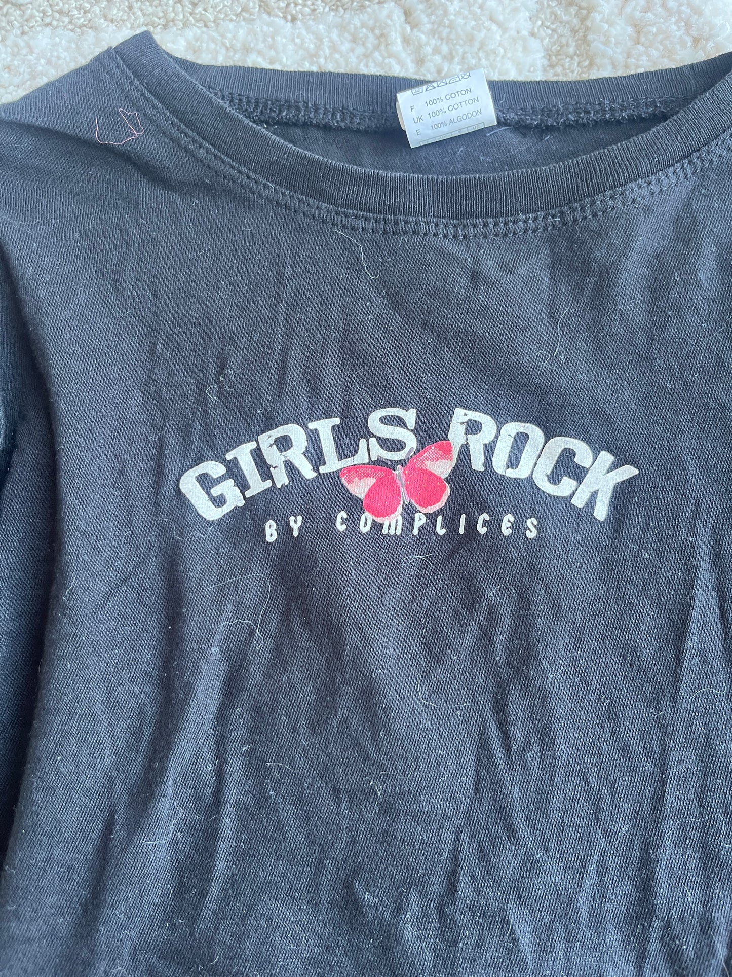 T-shirt à manches longues noir « Girls Rock » - 8 ans