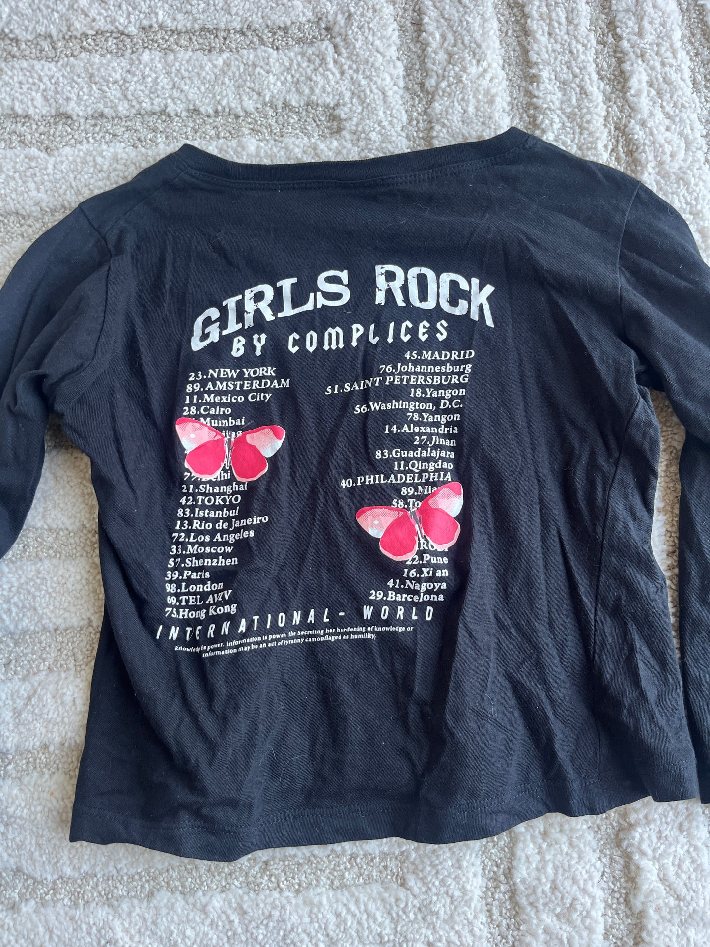 T-shirt à manches longues noir « Girls Rock » - 8 ans