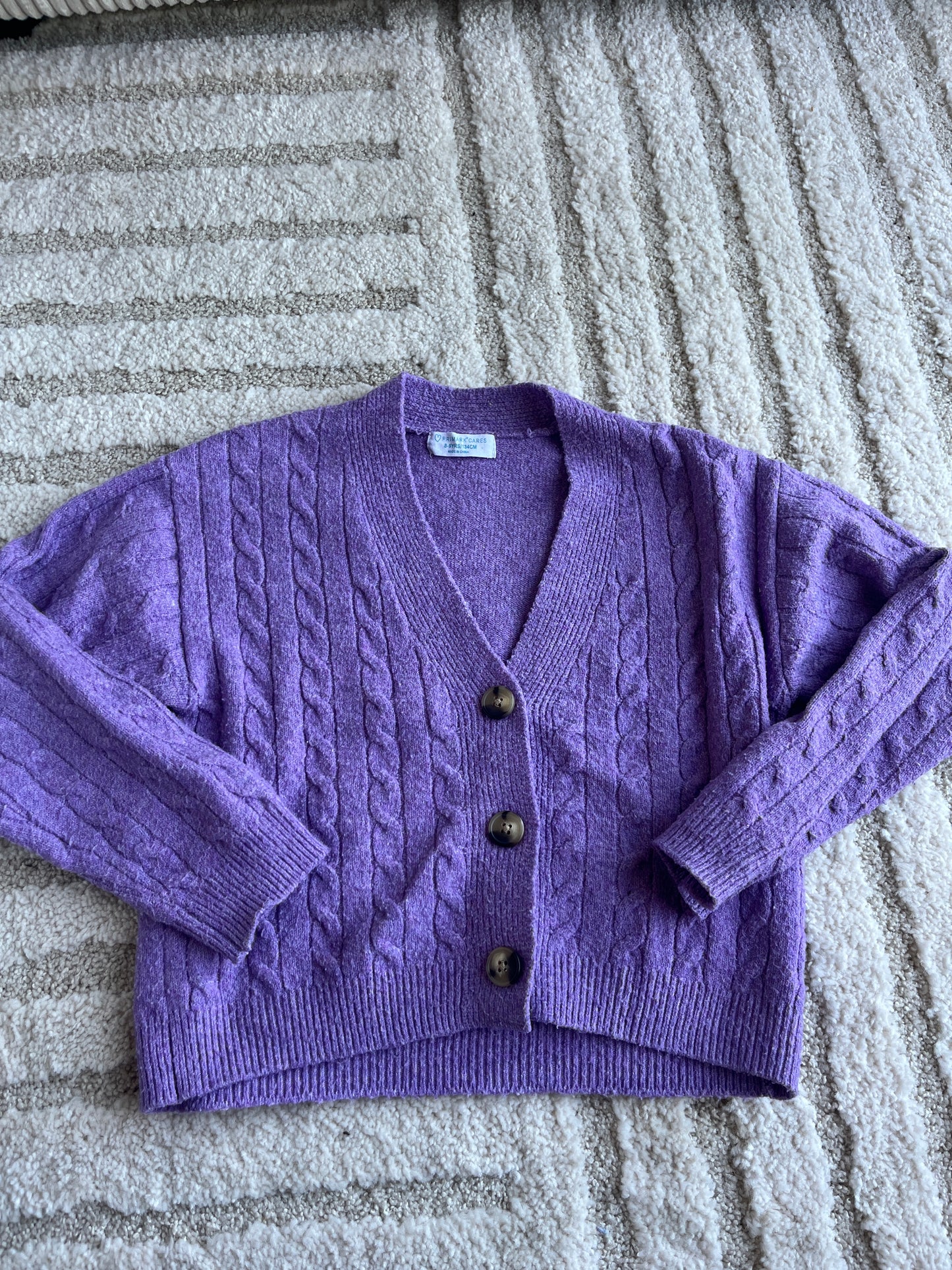 Cardigan en maille violet - 8/9 ans (134 cm)