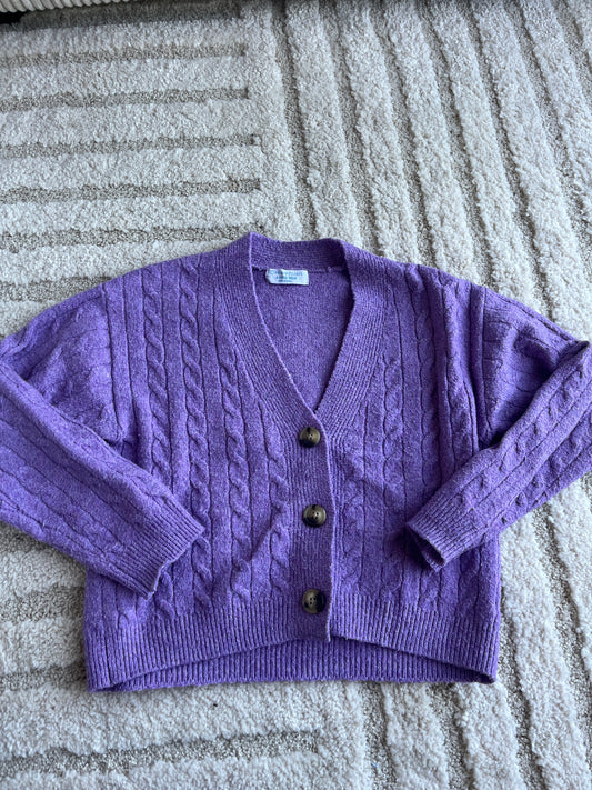 Cardigan en maille violet - 8/9 ans (134 cm)