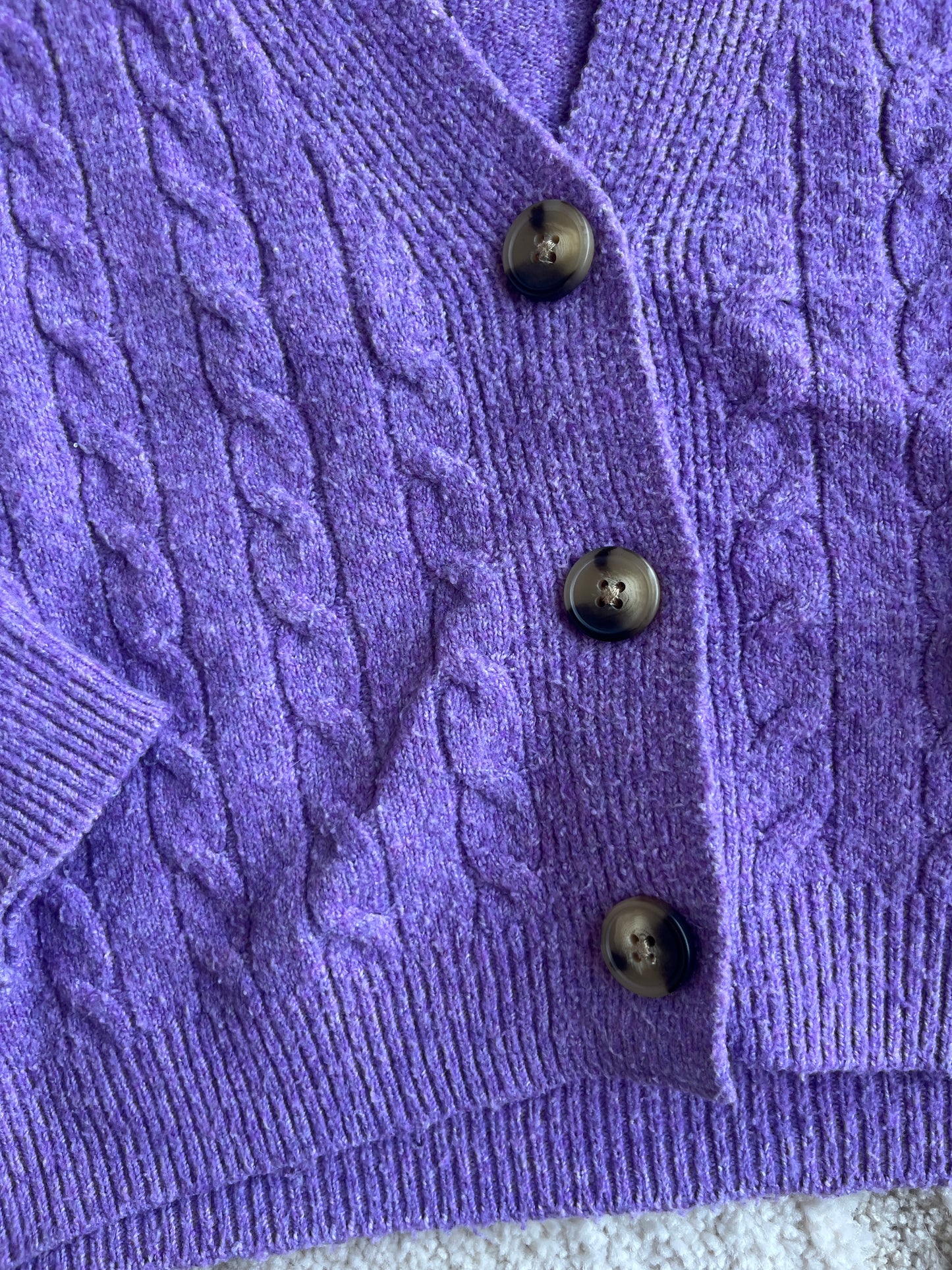 Cardigan en maille violet - 8/9 ans (134 cm)