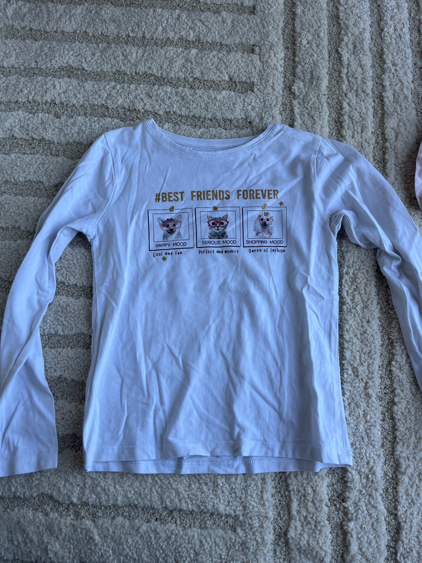 T-shirt à manches longues blancs motifs photos « best Friends forever » - 8 ans