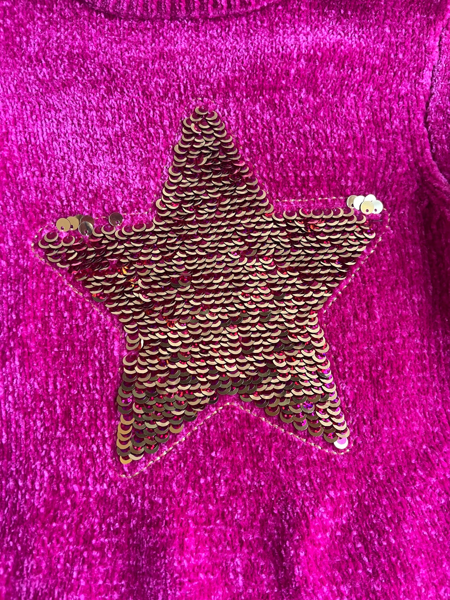 Robe pull fuchsia avec étoile dorée - 8 ans