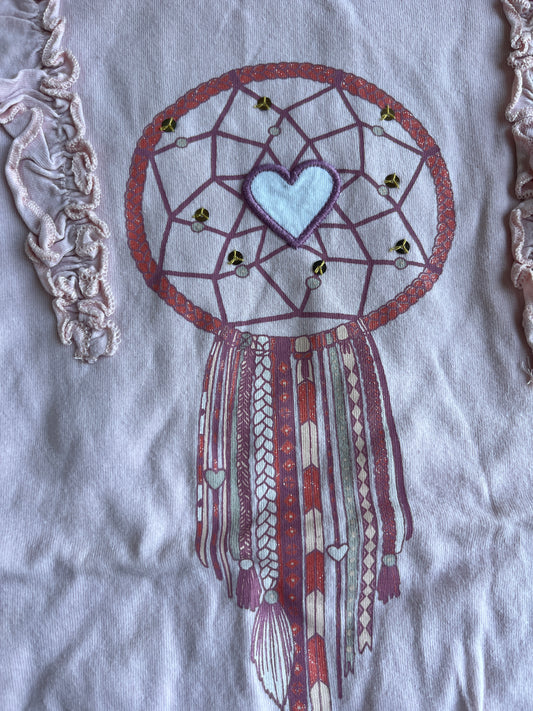 T-shirt à manches longues rose motif attrape-rêves Vertbaudet - 8 ans