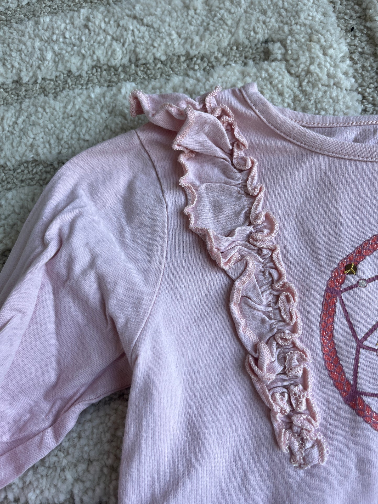 T-shirt à manches longues rose motif attrape-rêves Vertbaudet - 8 ans