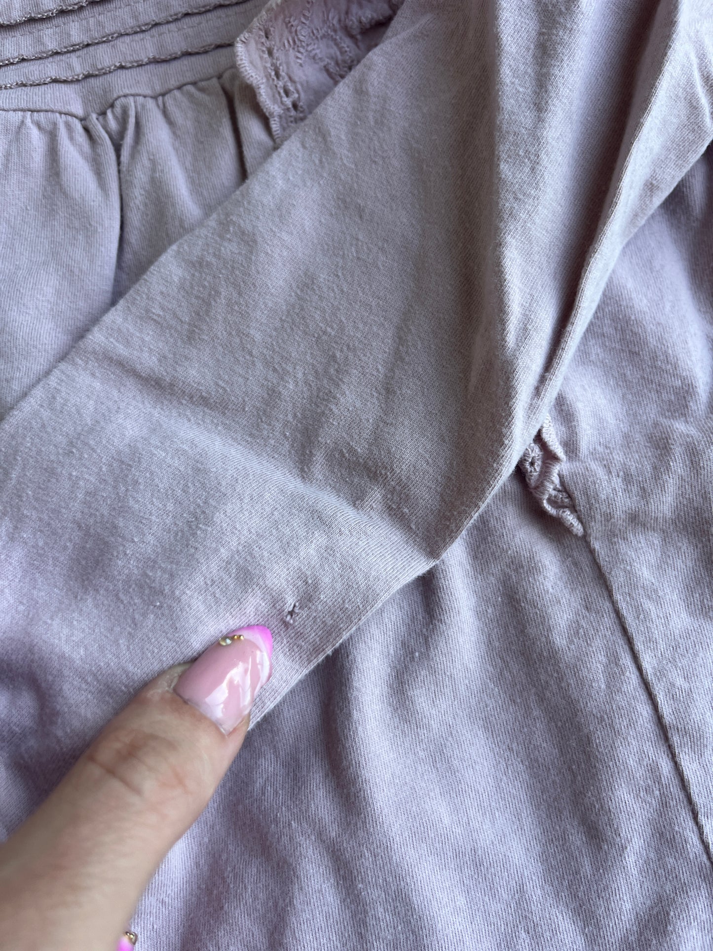 T-shirt à manches longues rose volantés - 8 ans