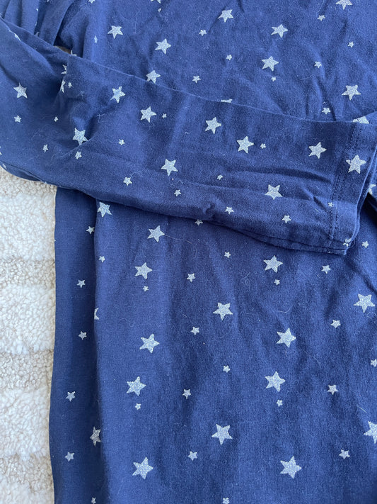 T-shirt à manches longues et col roulé bleu motifs étoiles - 10 ans