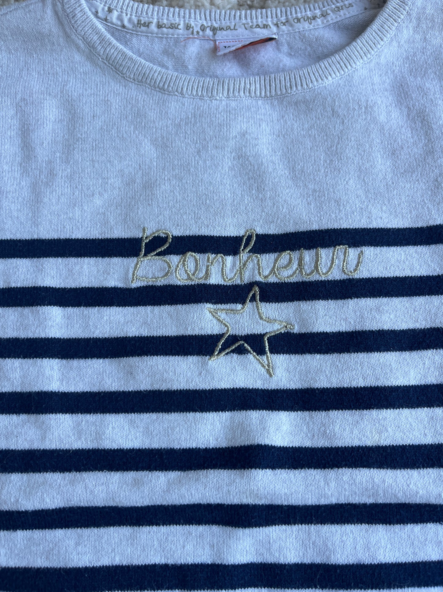 Pull à manches longues rayé « bohème » TAO - 10 ans