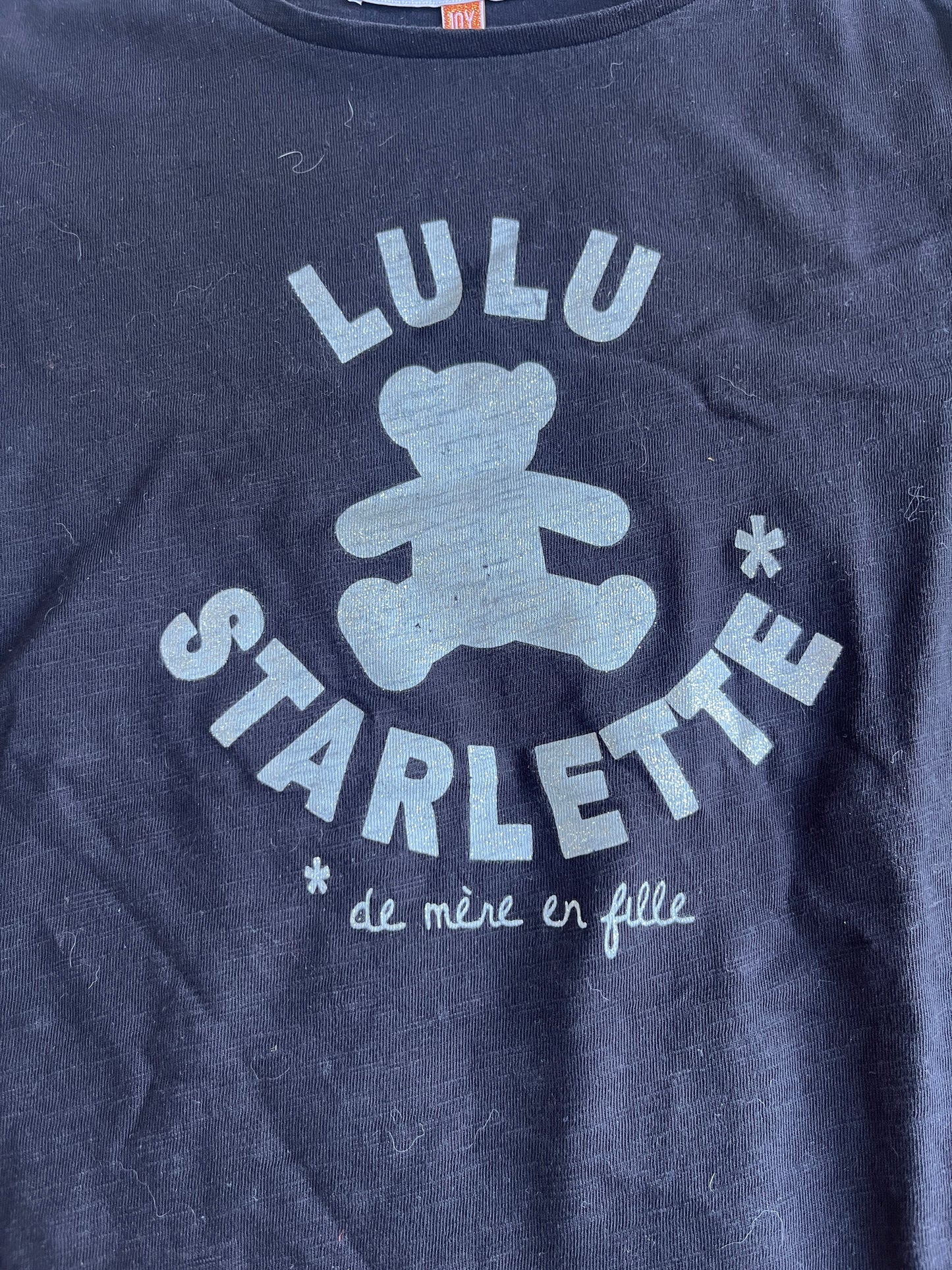 T-shirt à manches longues noir avec tulle Lulu Castagnette - 10 ans