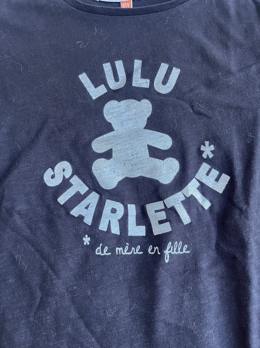 T-shirt à manches longues noir avec tulle Lulu Castagnette - 10 ans