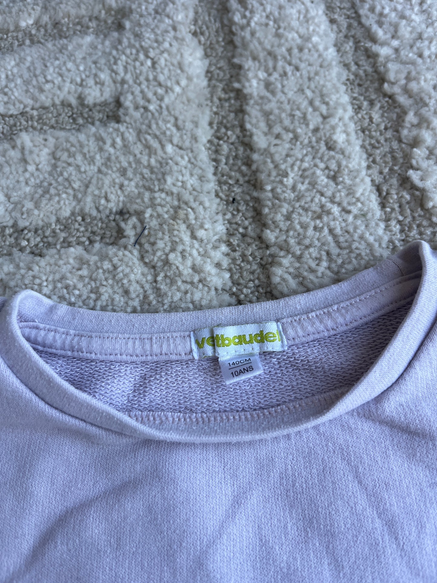 Sweat rose pale à manches longues emoji « club des filles trop rigolotes » - 10 ans