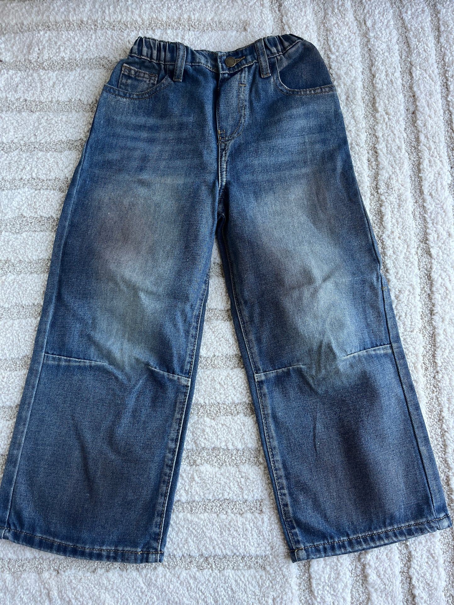 Jean large effet délavé/sale avec coutures apparentes - 6 ans