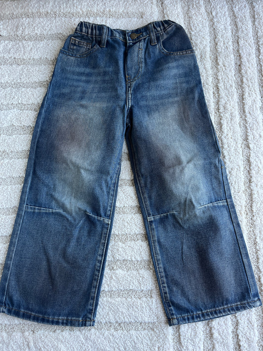 Jean large effet délavé/sale avec coutures apparentes - 6 ans