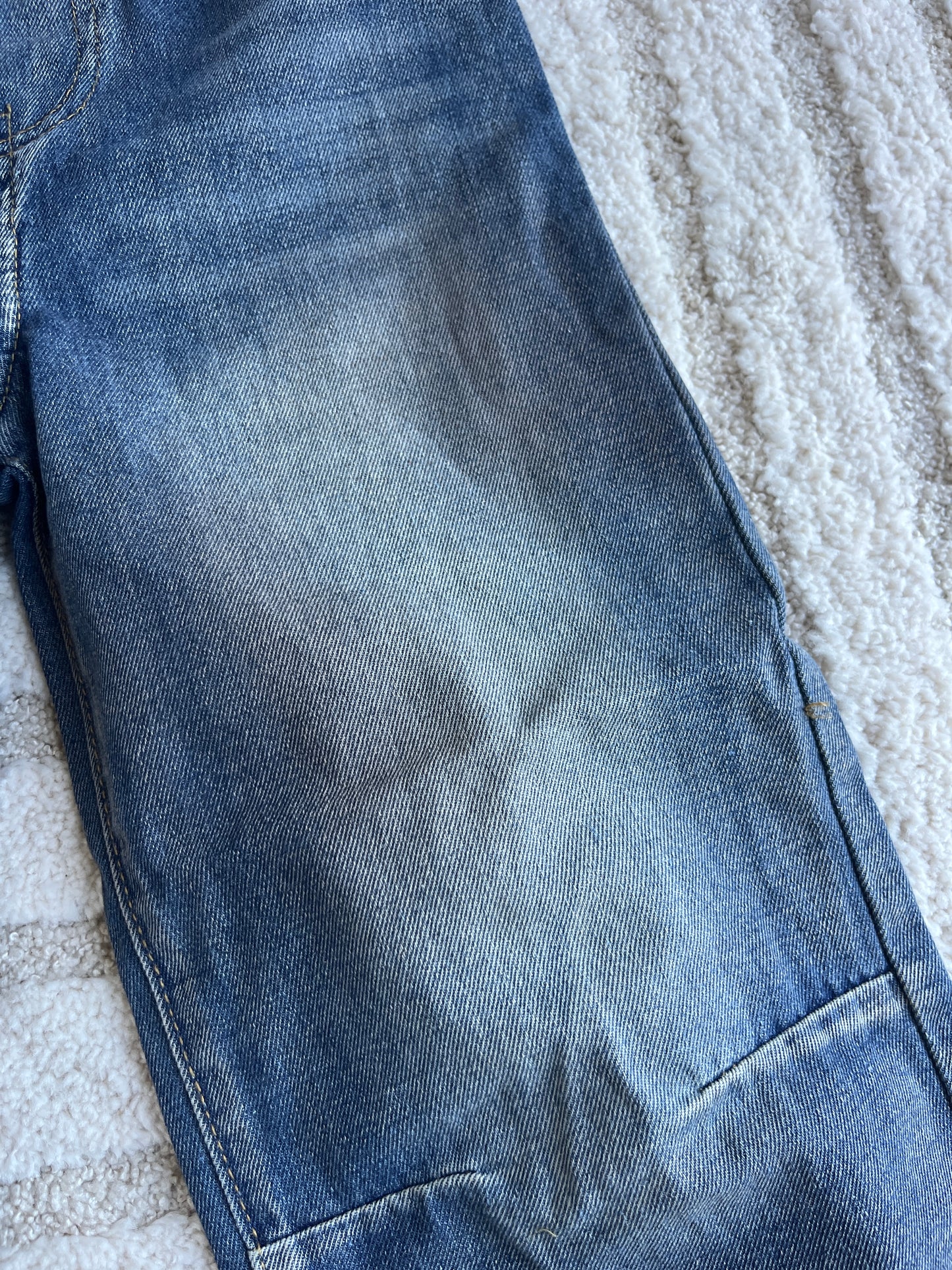 Jean large effet délavé/sale avec coutures apparentes - 6 ans