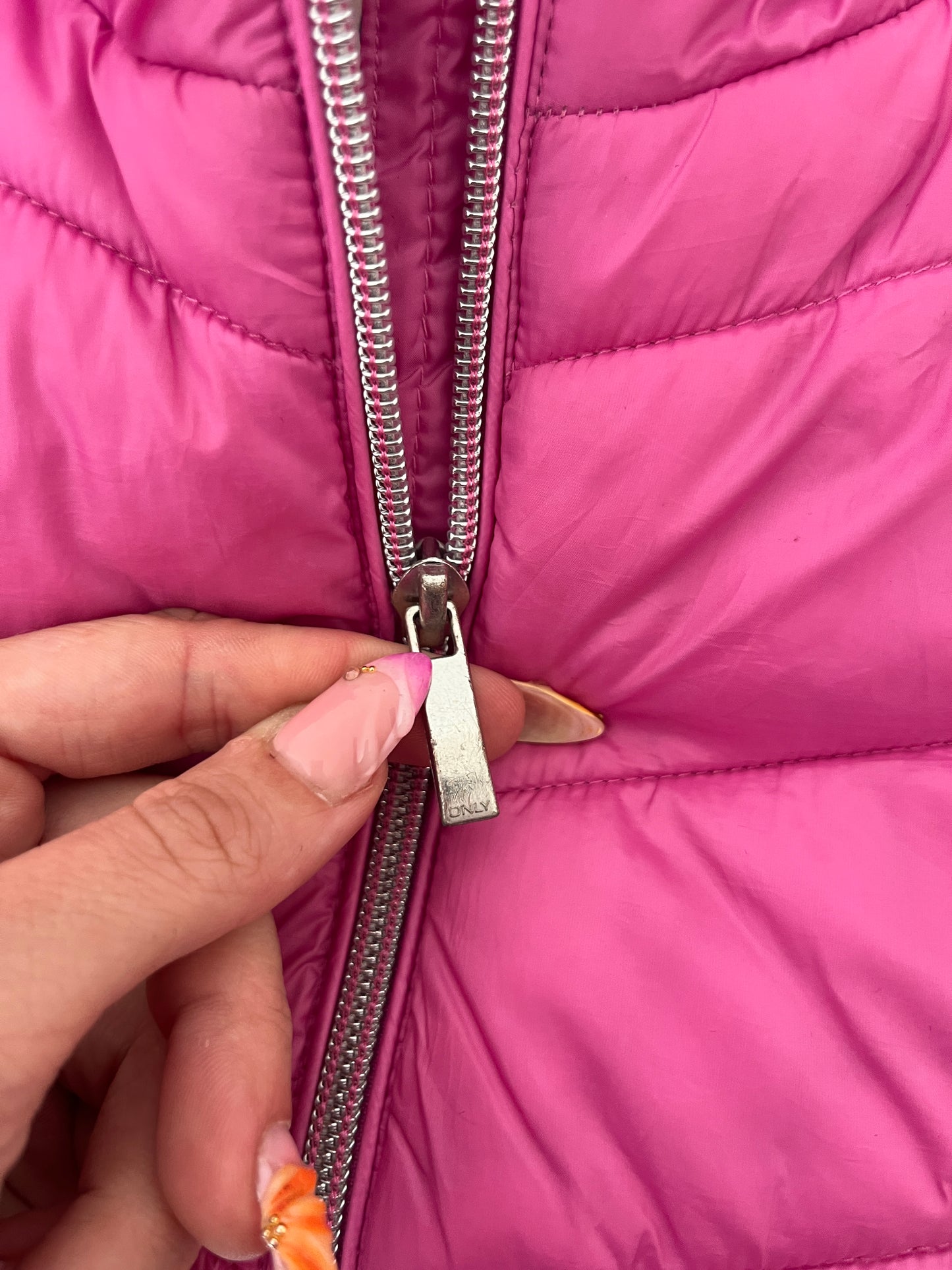 Doudoune matelassée rose à capuche Only - 9 ans