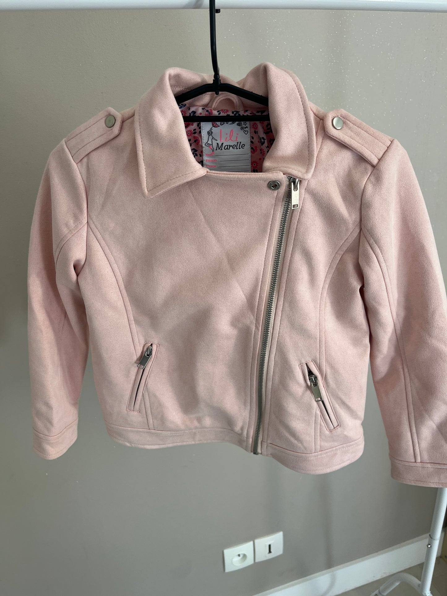 Veste à manches longues en daim rose Lili Marelle - 8 ans