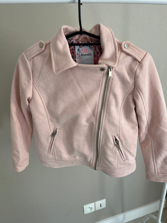 Veste à manches longues en daim rose Lili Marelle - 8 ans