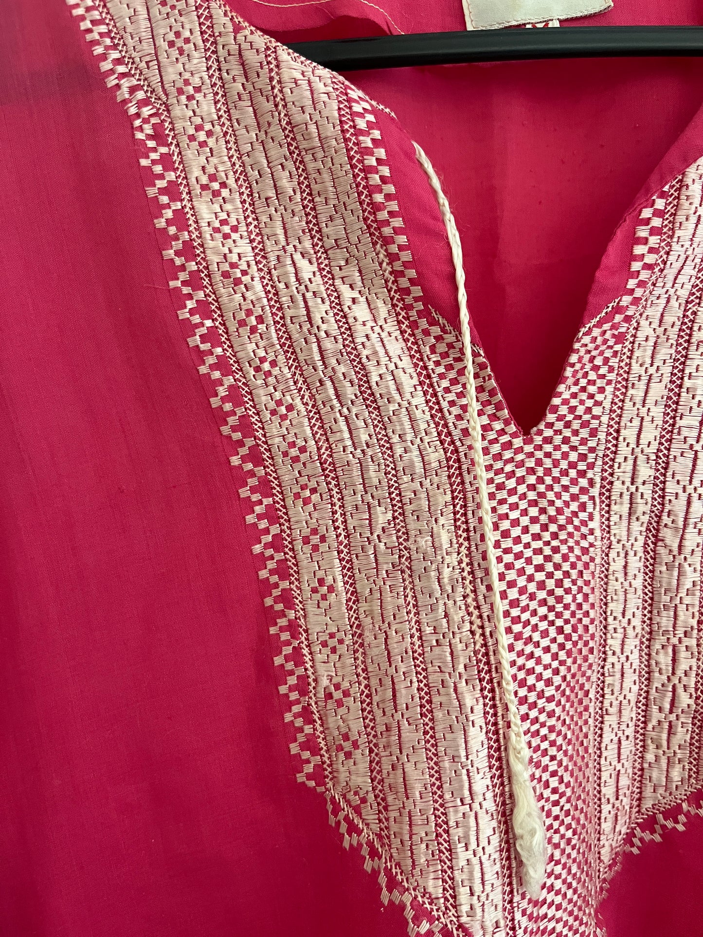 Blouse à manches longues rose détails bohèmes Kochi - M