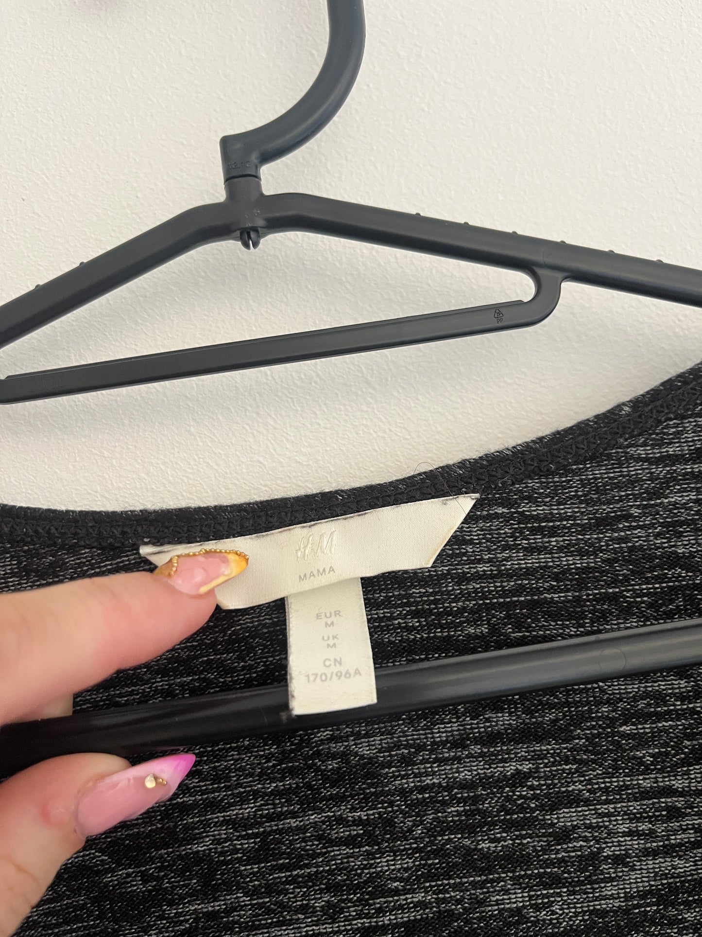 Robe de grossesse mi-longue gris chiné col croisé H&M - 38