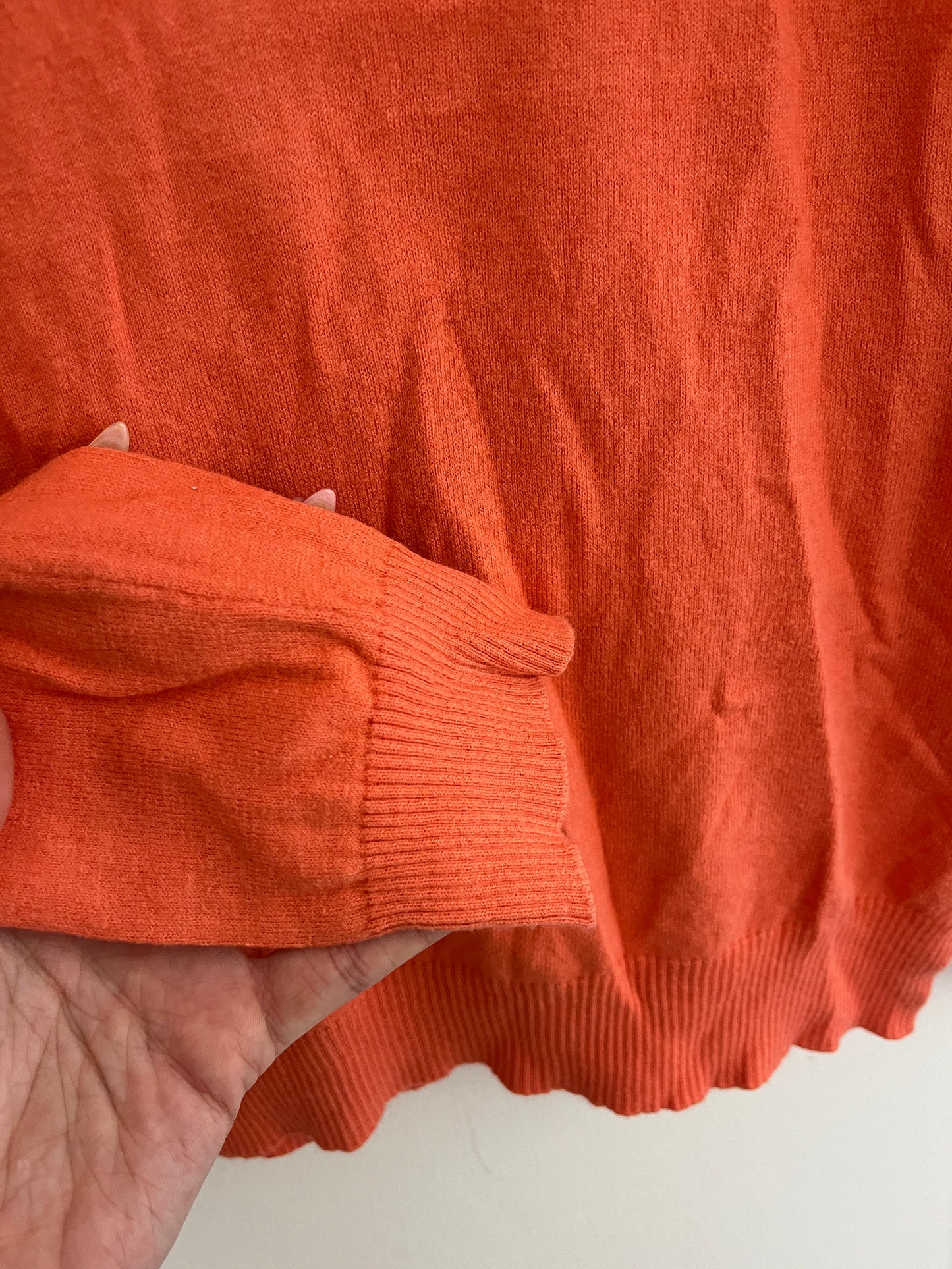 Pull à col V et manches longues orange RDL - M
