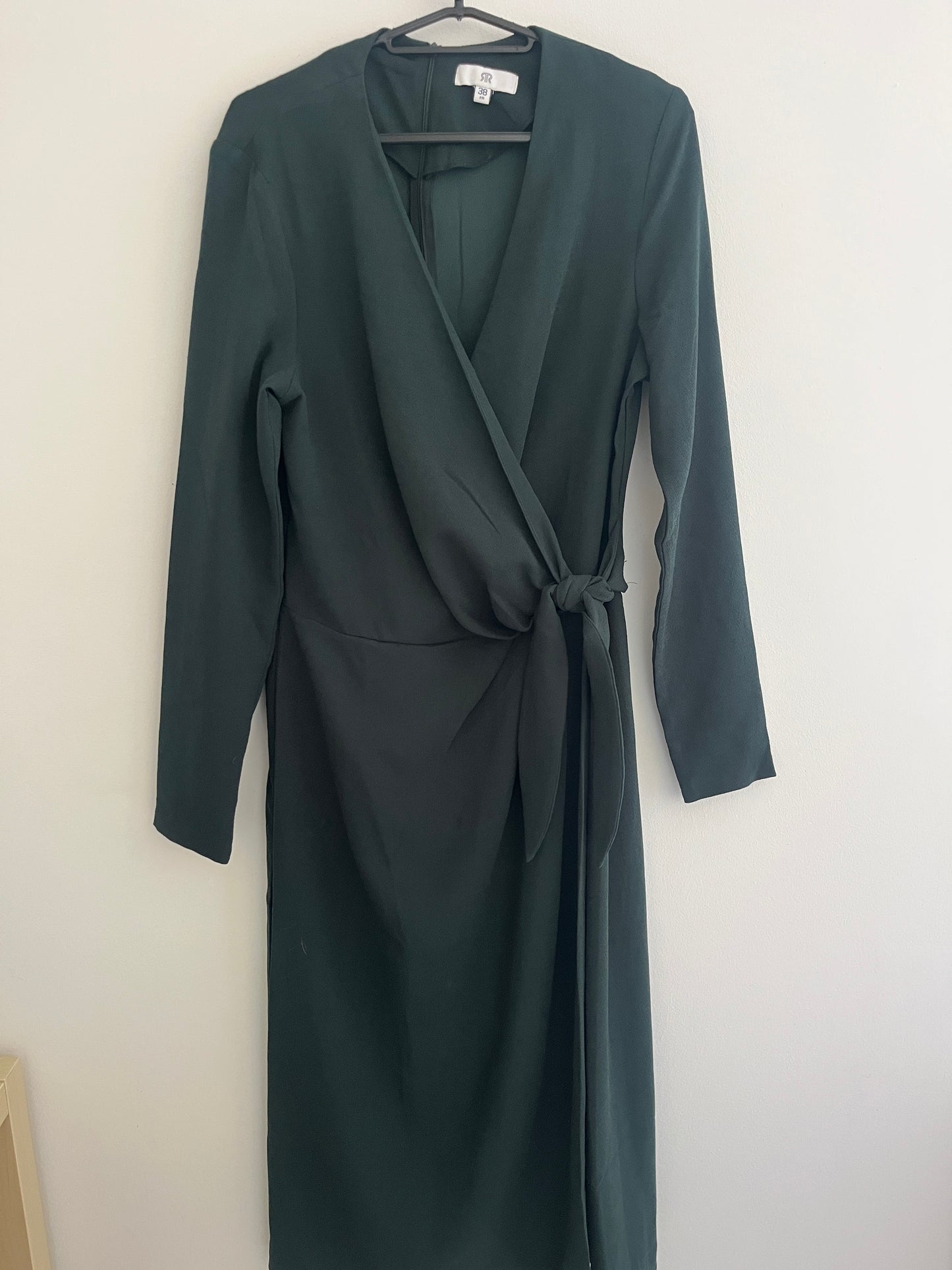 Robe mi-longue portefeuille vert sapin La Redoute - 38