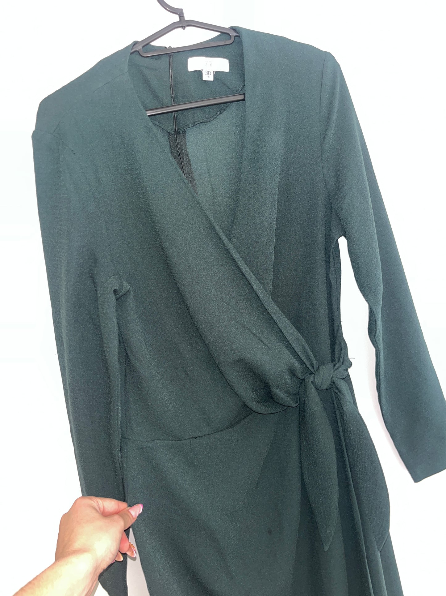 Robe mi-longue portefeuille vert sapin La Redoute - 38