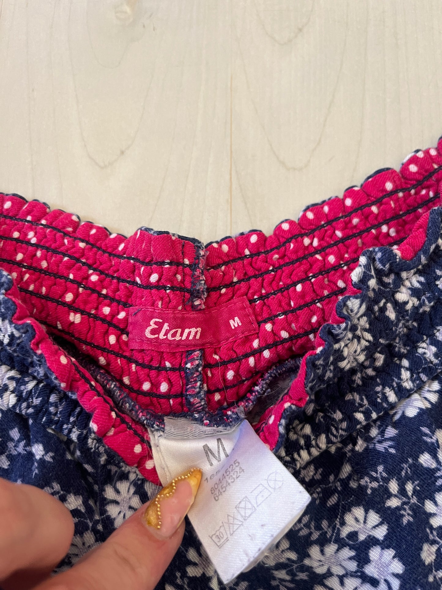 Pantalon fluide à fleurs bleues Etam - M
