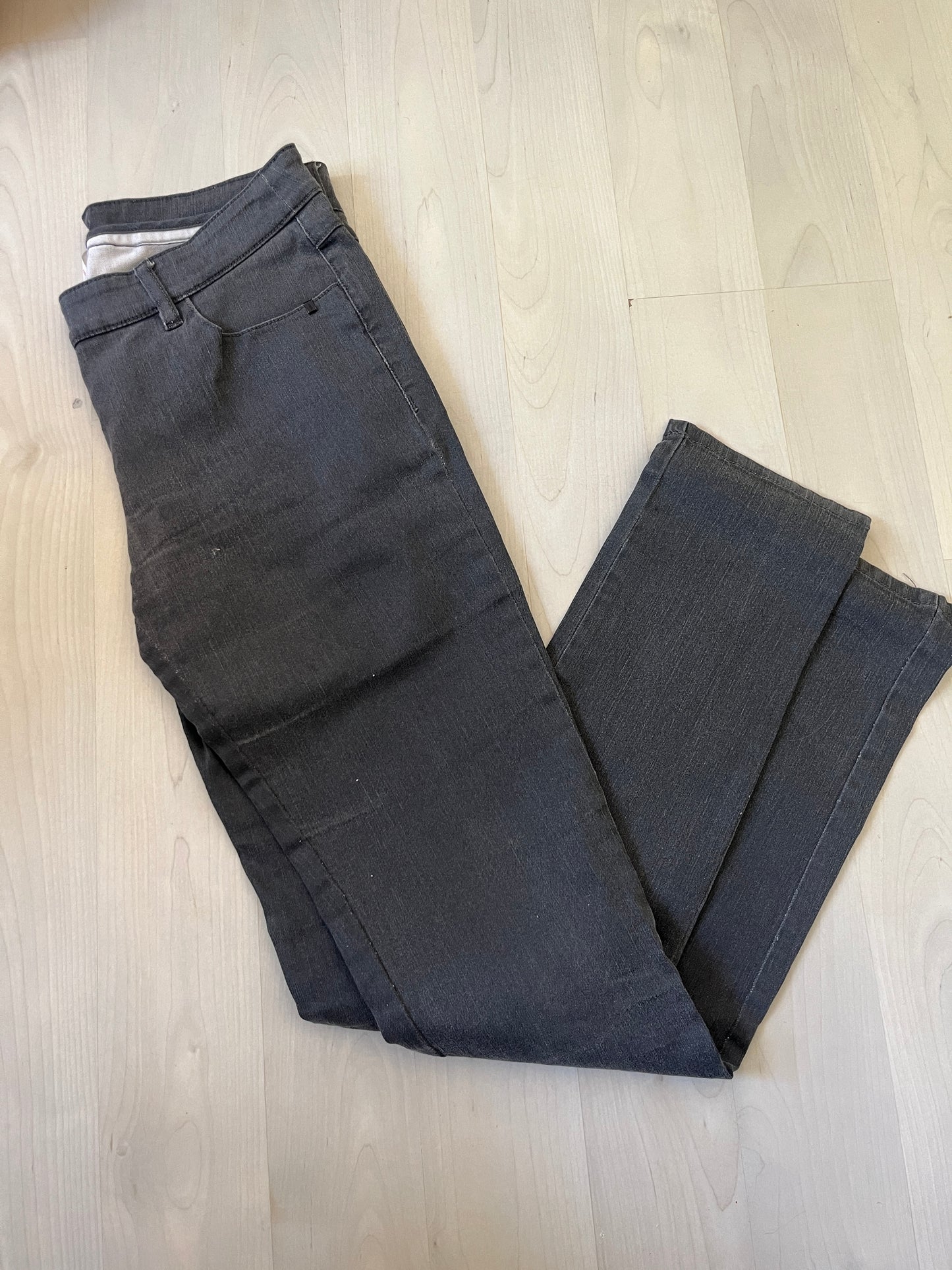 Jean gris légèrement pailletté avec zip sur le côté - 38