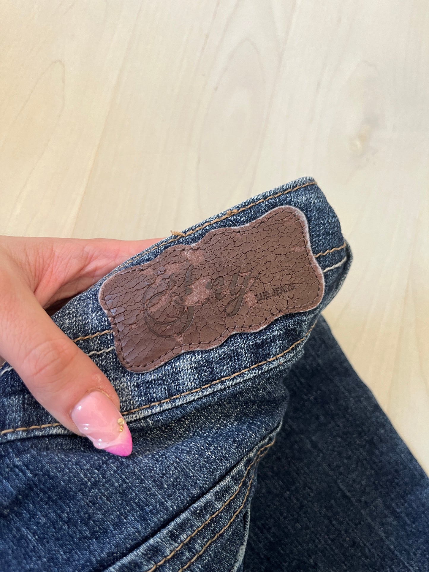 Jean bleu brut effet délavé skinny taille basse Jennyfer - M