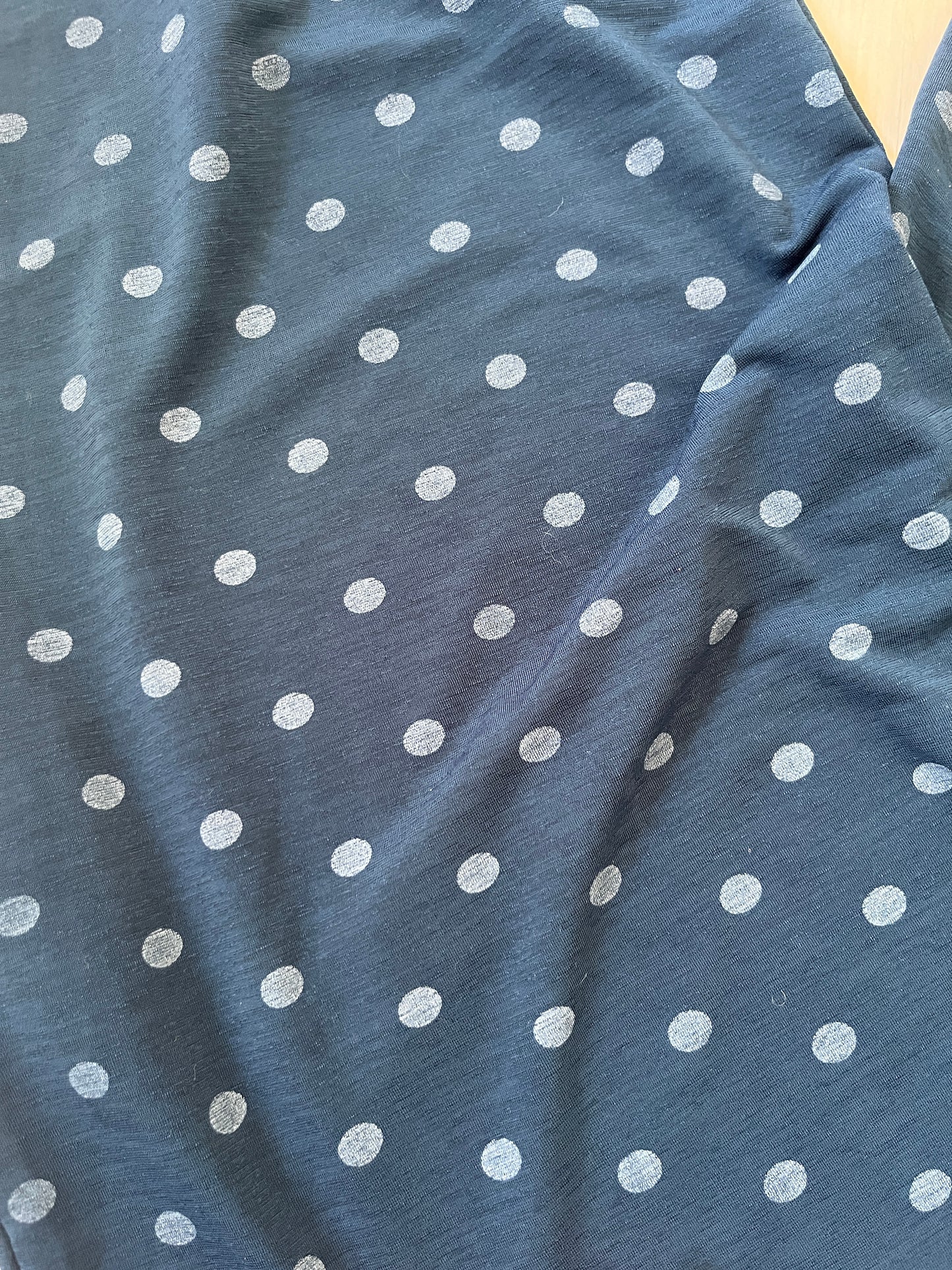 Pantalon bleu canard à pois large et fluide - Taille Unique