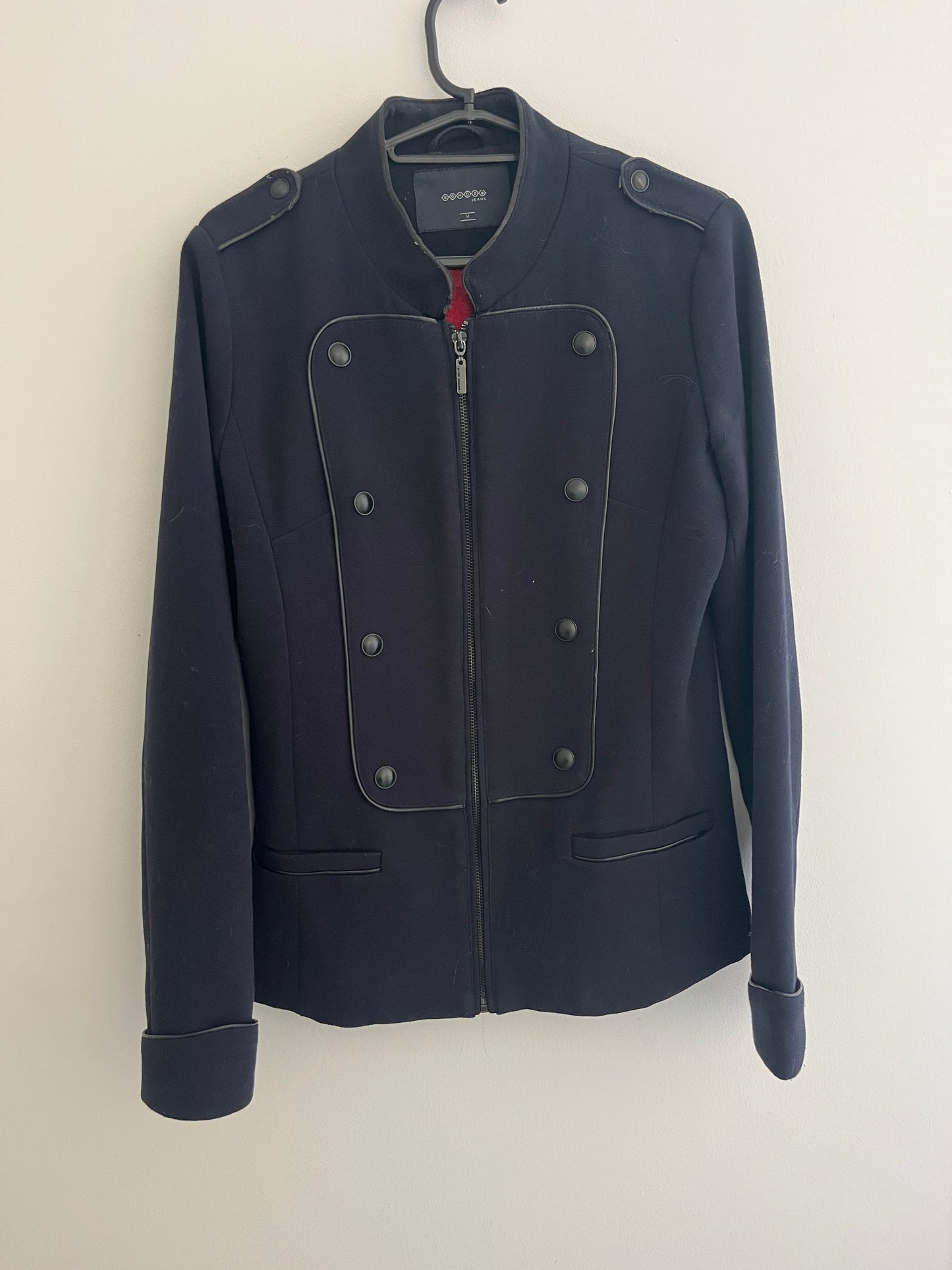 Manteau type « pilote » bleu marine avec détails en simili cuir Bonobo - M