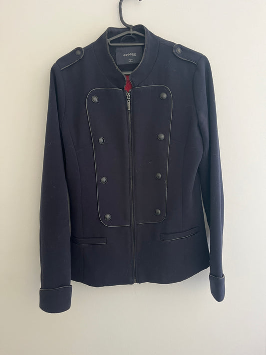 Manteau type « pilote » bleu marine avec détails en simili cuir Bonobo - M