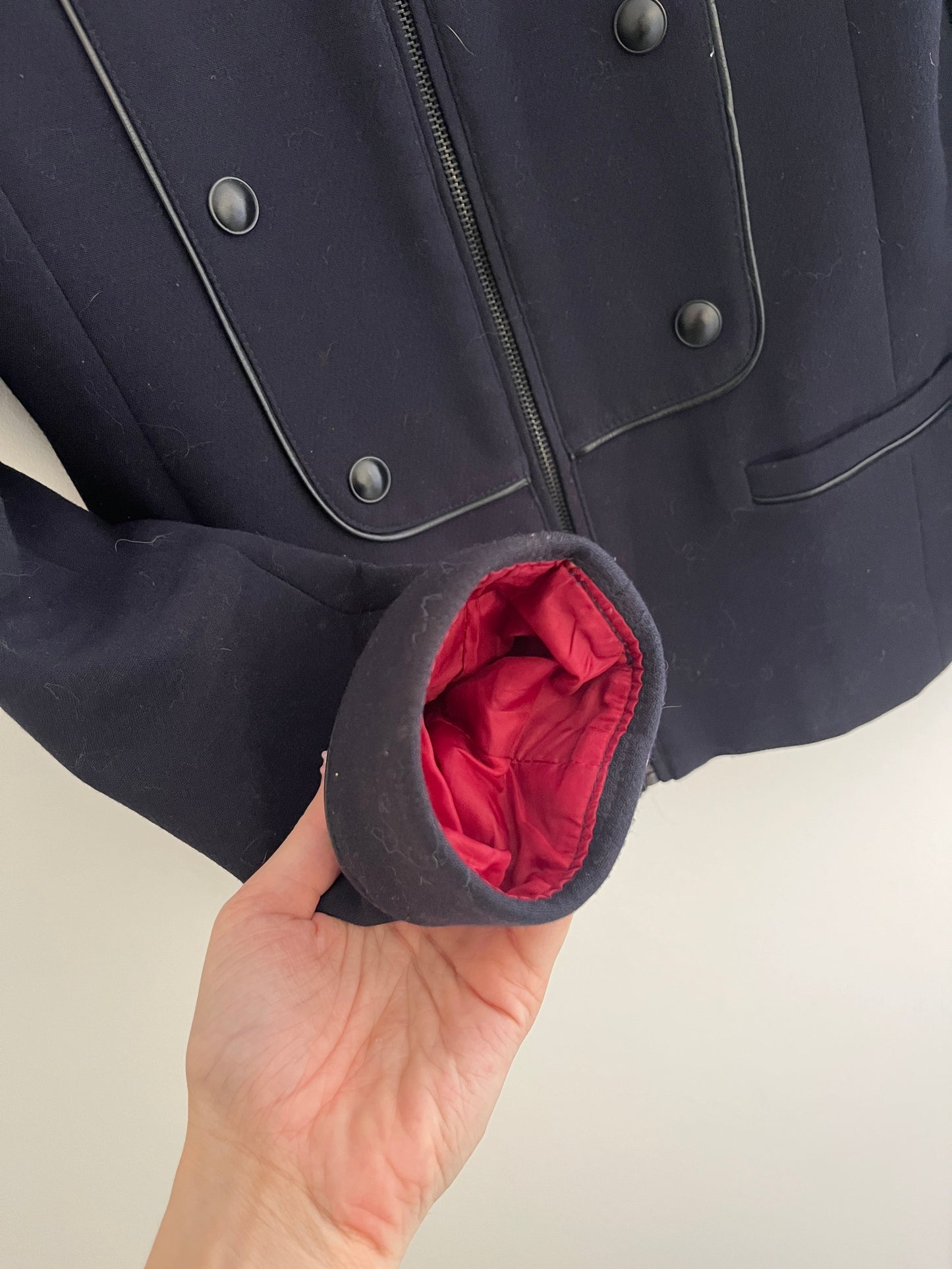 Manteau type « pilote » bleu marine avec détails en simili cuir Bonobo - M