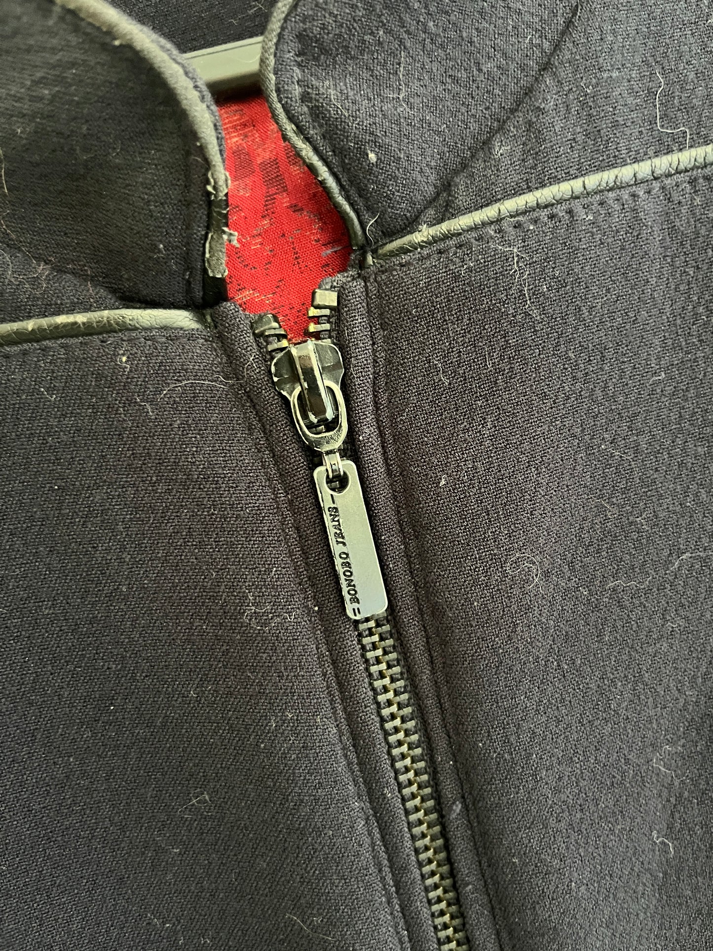 Manteau type « pilote » bleu marine avec détails en simili cuir Bonobo - M