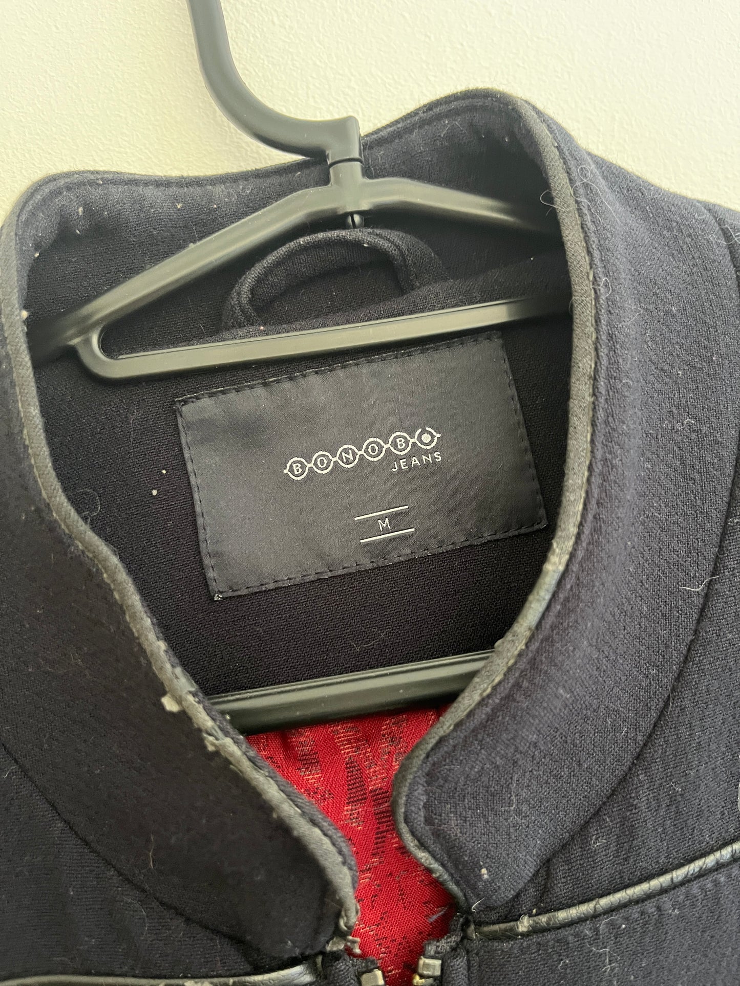 Manteau type « pilote » bleu marine avec détails en simili cuir Bonobo - M
