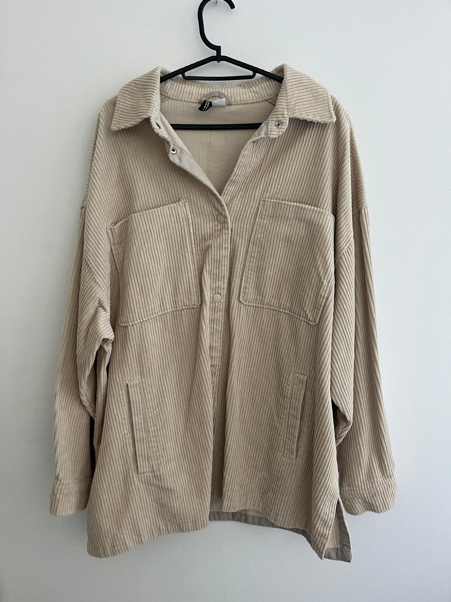 Surchemise à manches longues en velours côtelé beige H&M - 38