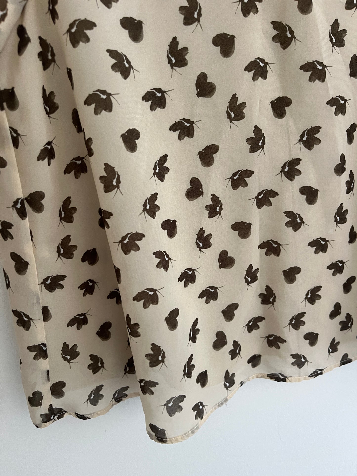 Blouse légère beige à motifs kaki Mango - S