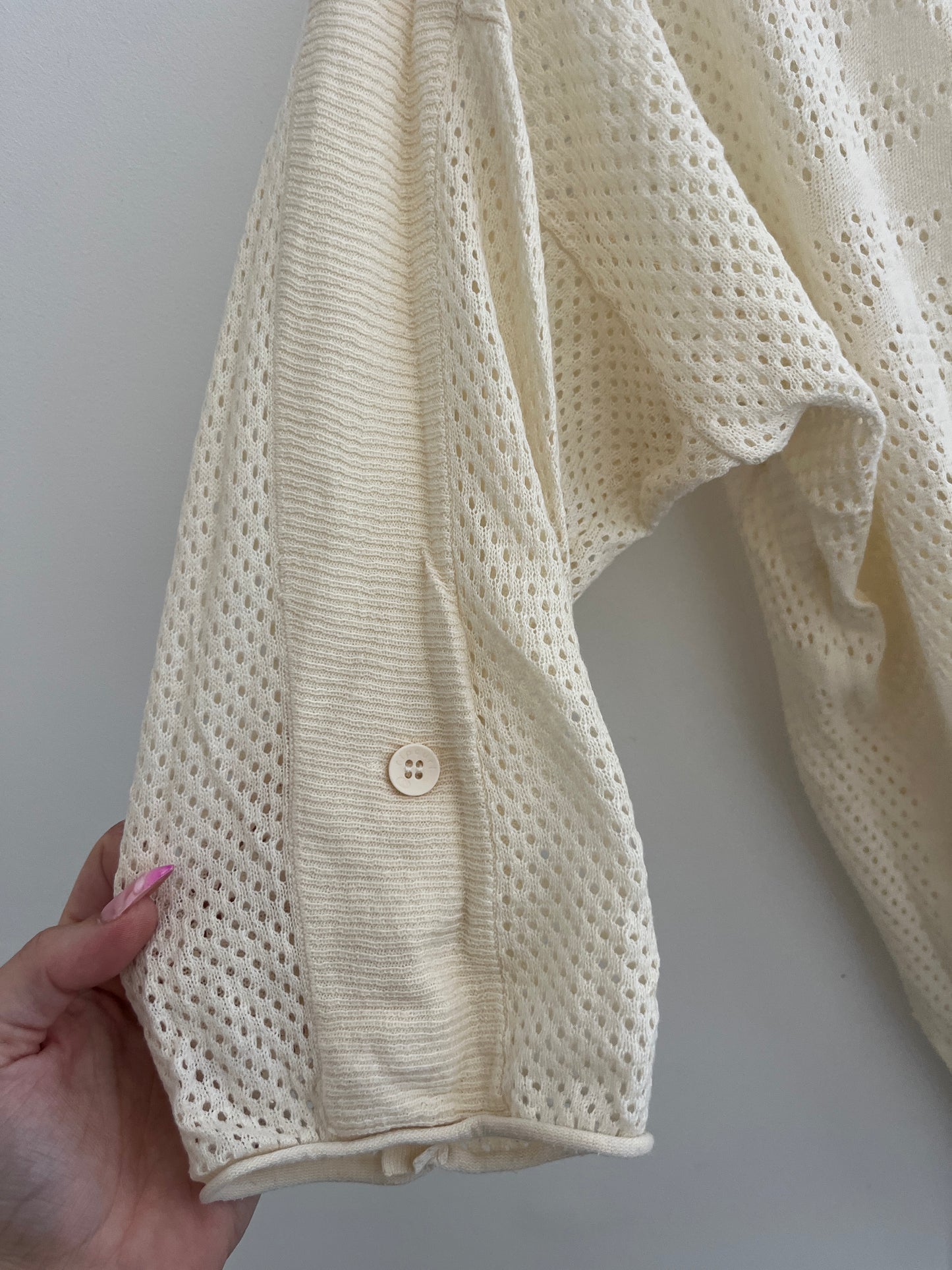 Blouse légère beige à manches retroussées avec broderies RipCurl - S