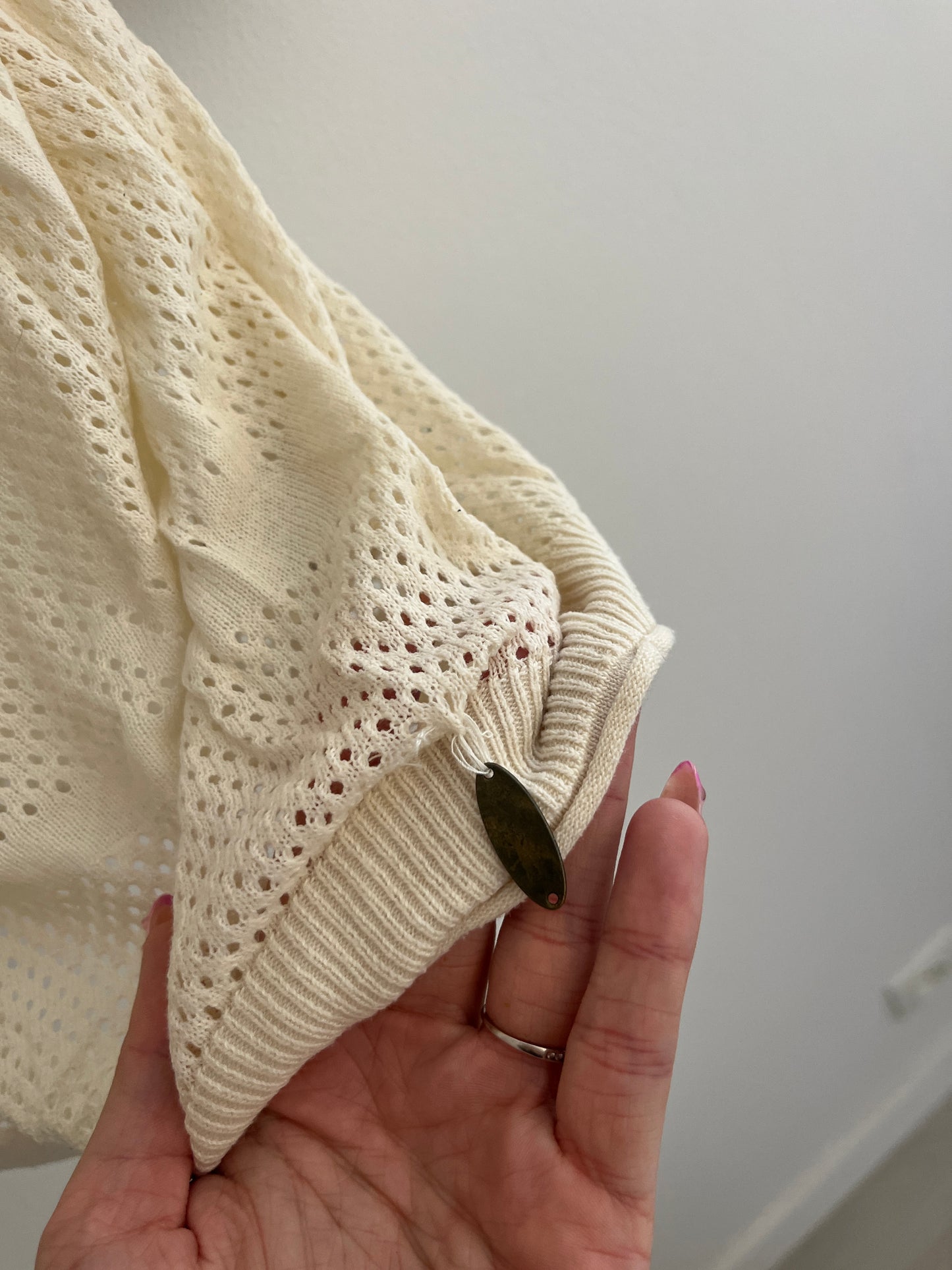 Blouse légère beige à manches retroussées avec broderies RipCurl - S