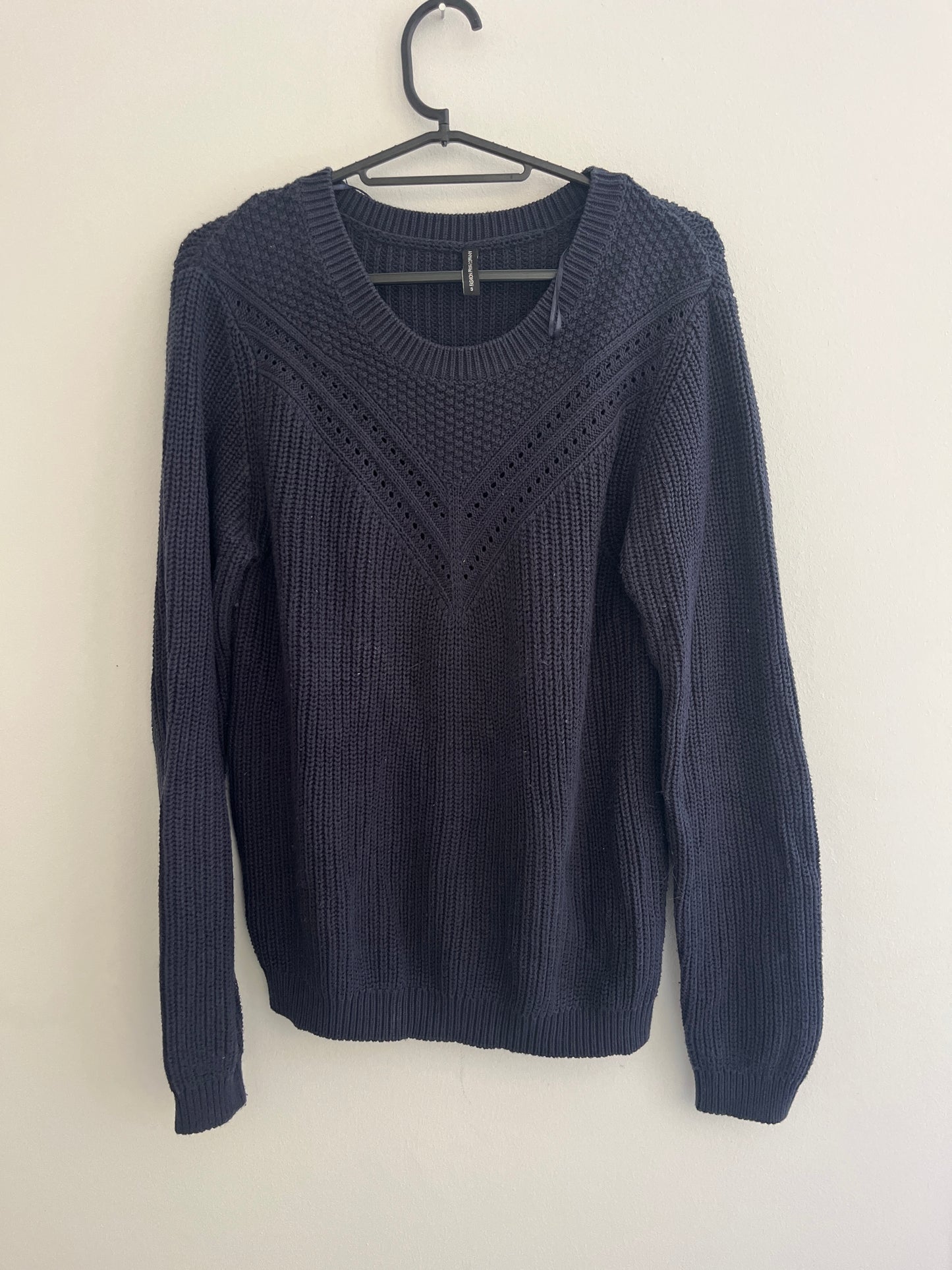 Pull en maille à manches longues bleu marine FPC - S