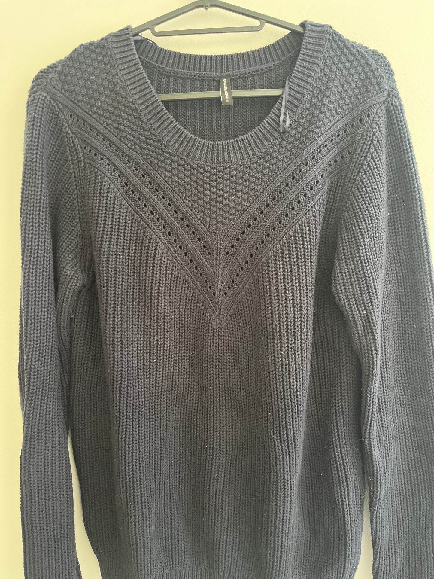 Pull en maille à manches longues bleu marine FPC - S